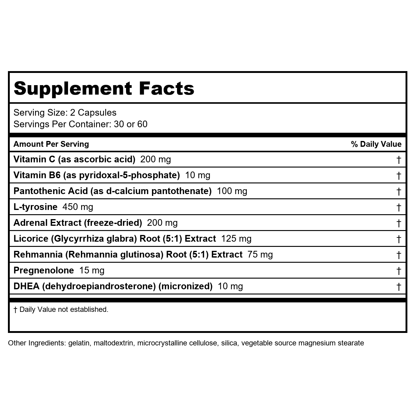 EuroMedica Adrenaplex 60 Capsules