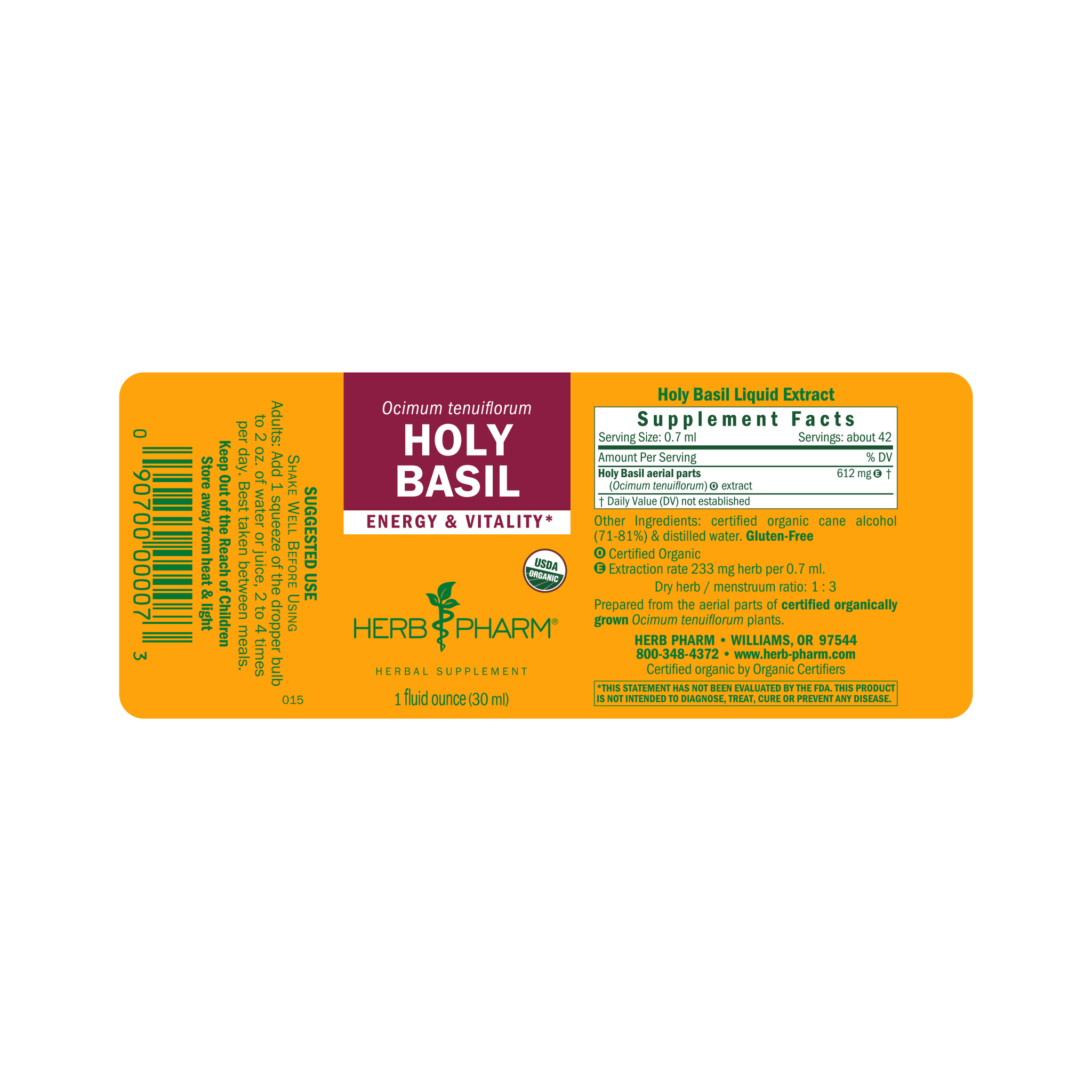 Herb Pharm Holy Basil 4oz