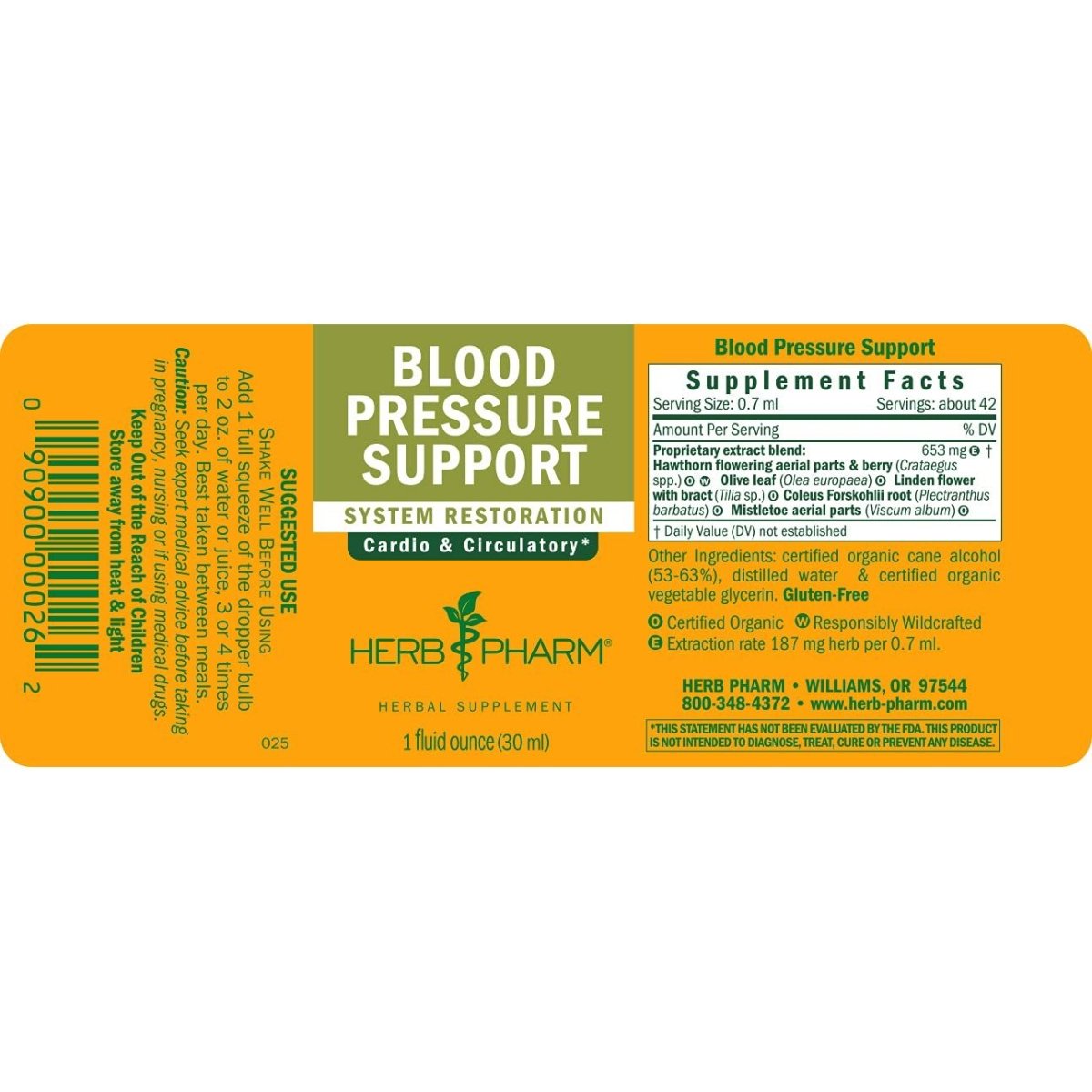 Herb Pharm Blood Pressure Support 1oz
