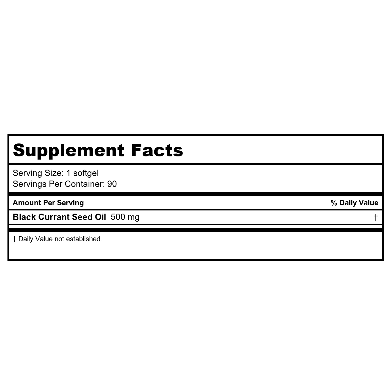 Cardiovascular Research Black Currant Seed Oil 90 Softgels