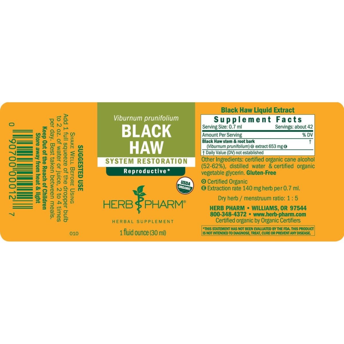 Herb Pharm Black Haw 1oz
