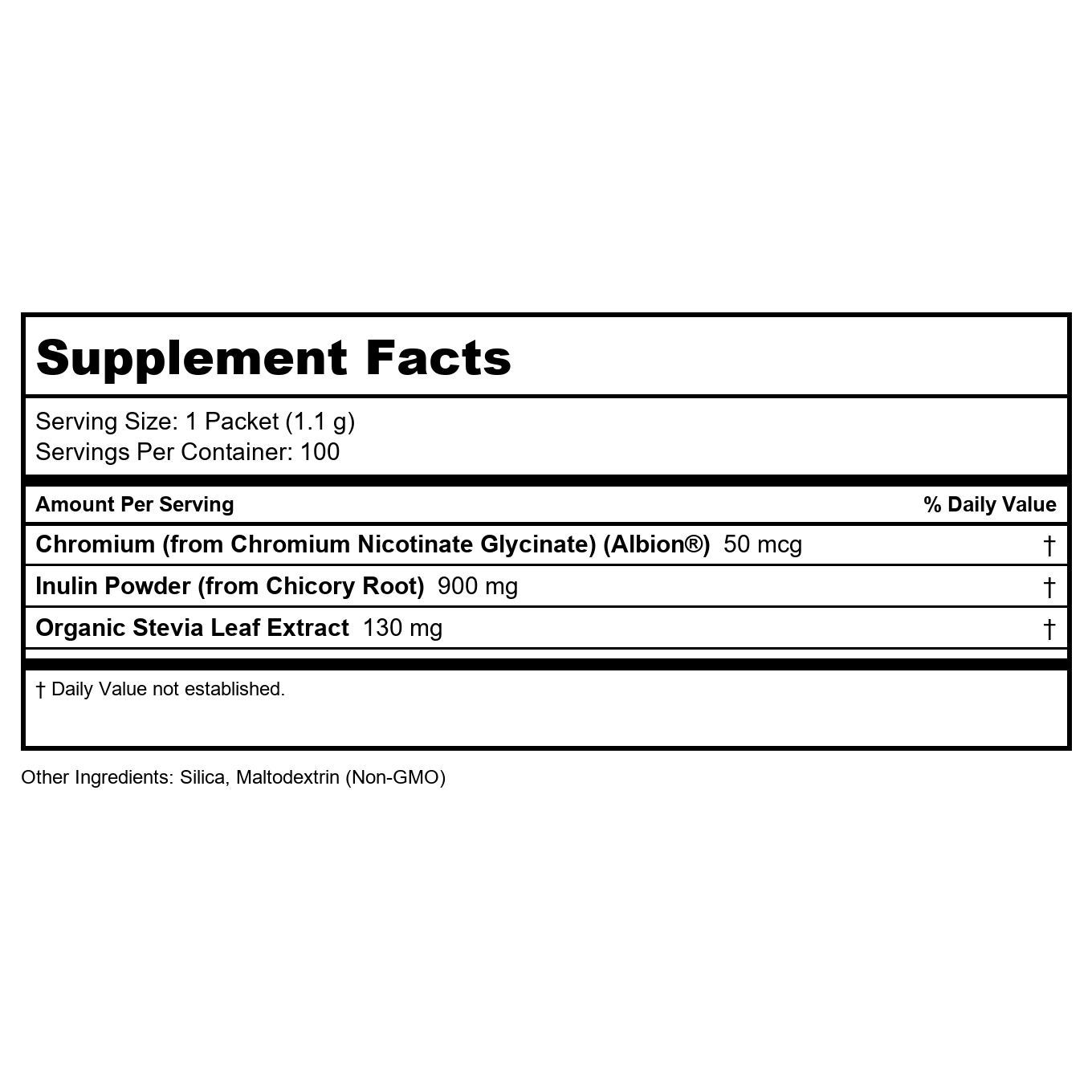 Now Foods Better Stevia Balance with Chromium & Inulin 100 Packets - 6968