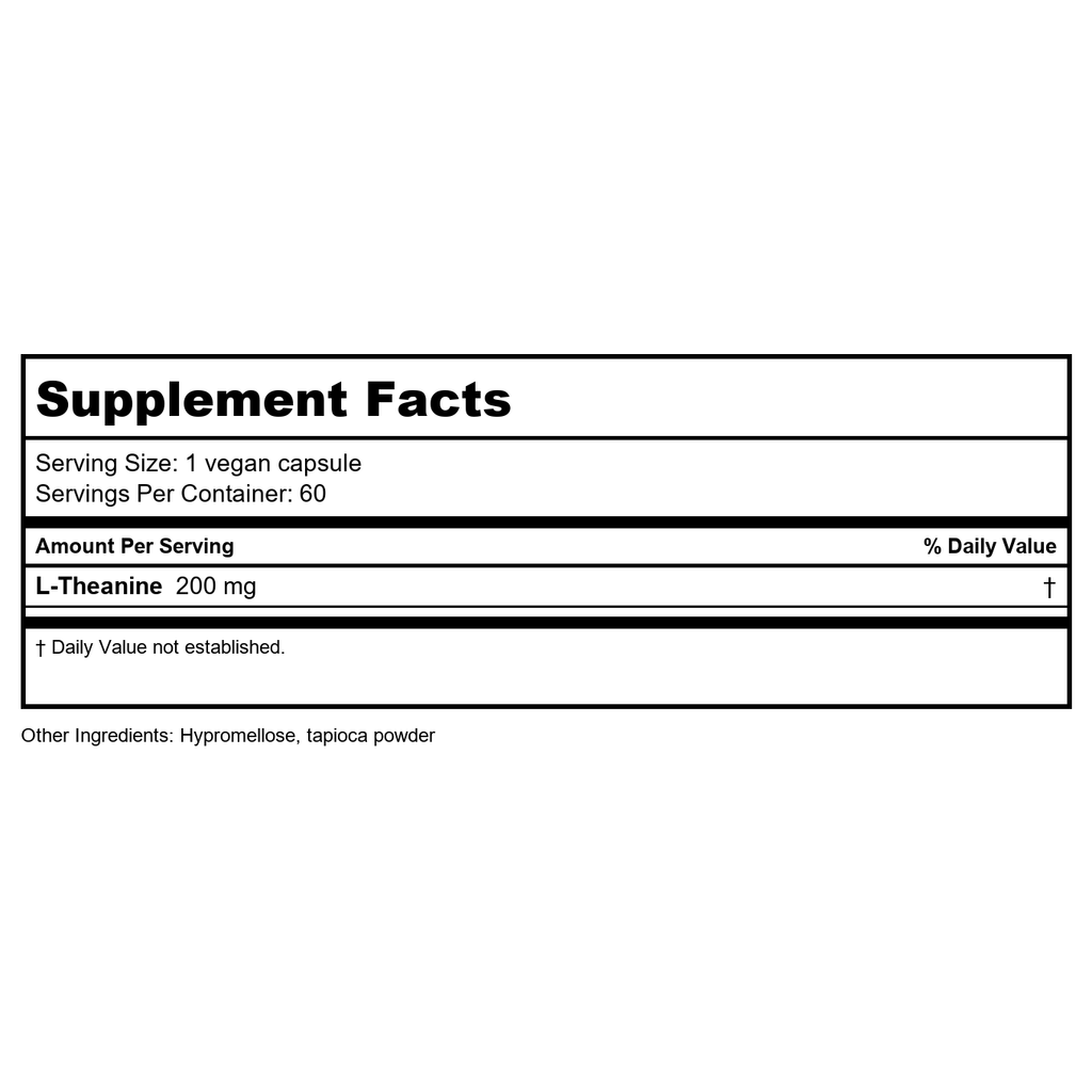 Vital Nutrients L-Theanine 200mg 60 Vcaps