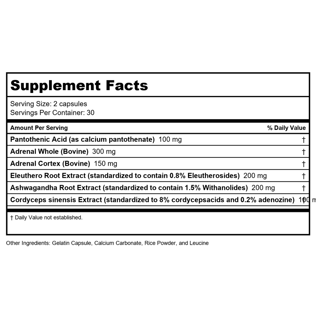 Vital Nutrients Adrenal Support 120 Capsules