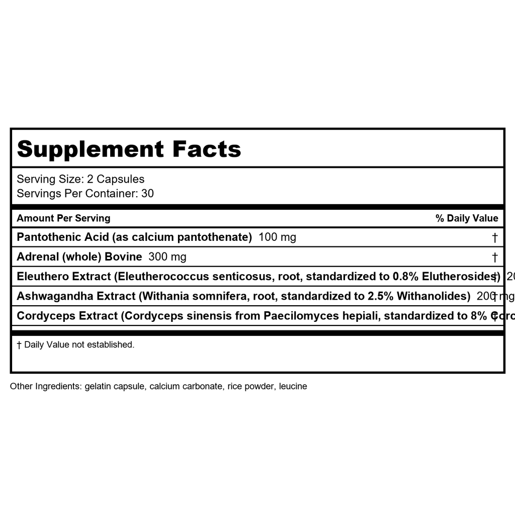 Vital Nutrients Adrenal Support 60 Capsules