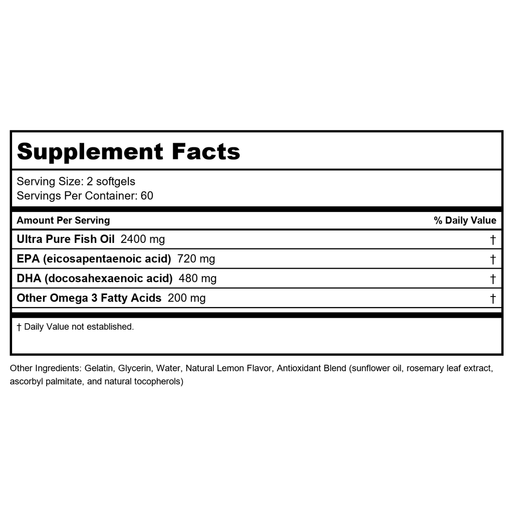 Vital Nutrients Ultra Pure Fish Oil 700 120 Softgels