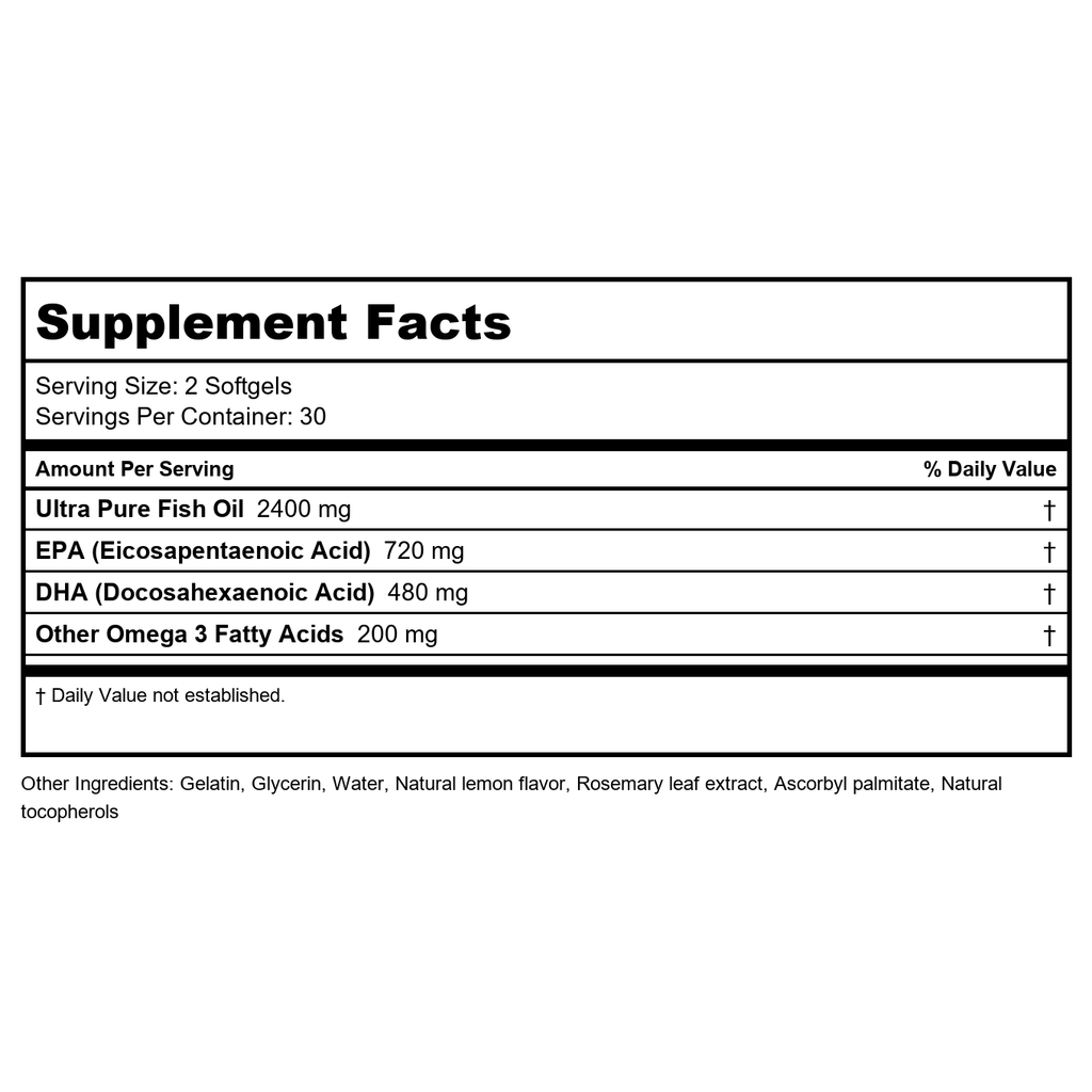 Vital Nutrients Ultra Pure Fish Oil 700 60 Softgels
