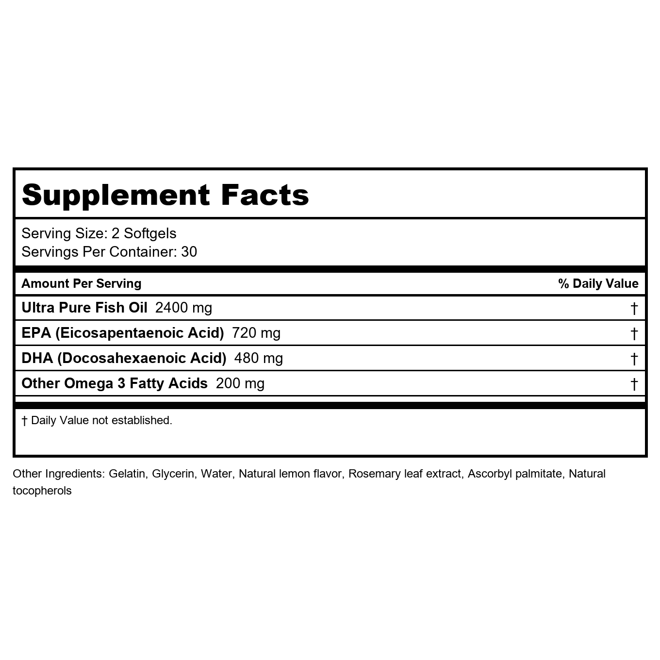 Vital Nutrients Ultra Pure Fish Oil 700 60 Softgels