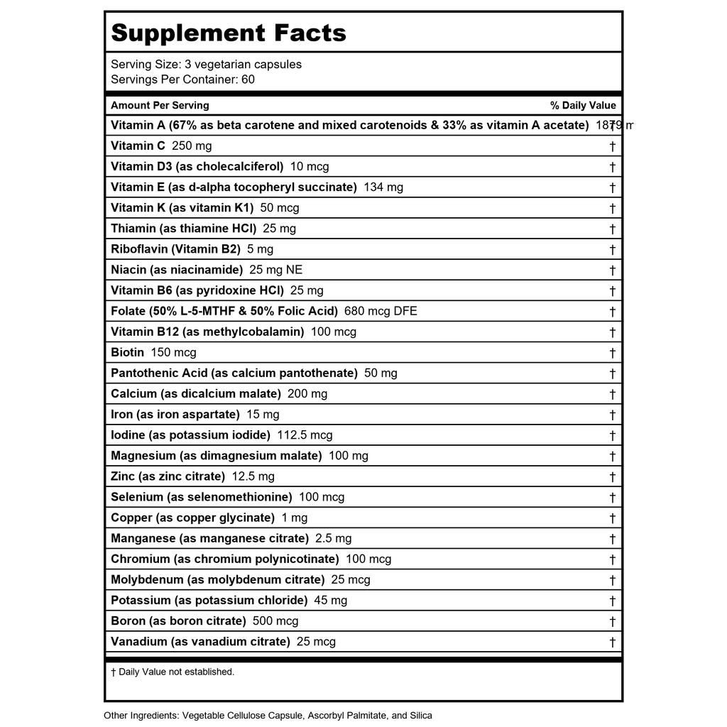 Vital Nutrients PreNatal Multi-Nutrients 180 Capsules