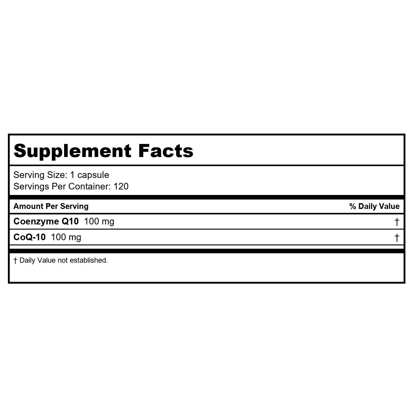 Ortho Molecular CoQ-10 100 mg 120 Capsules