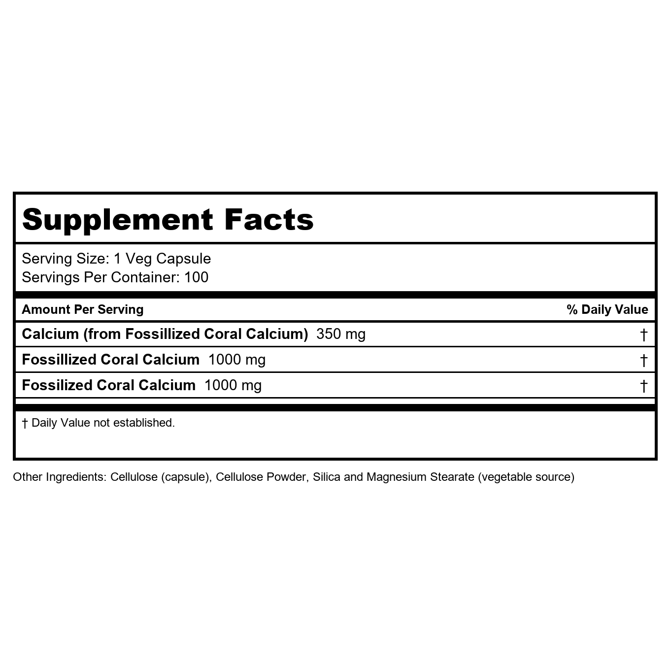 Now Foods Coral Calcium 1000 mg 100 Vcaps - 1273