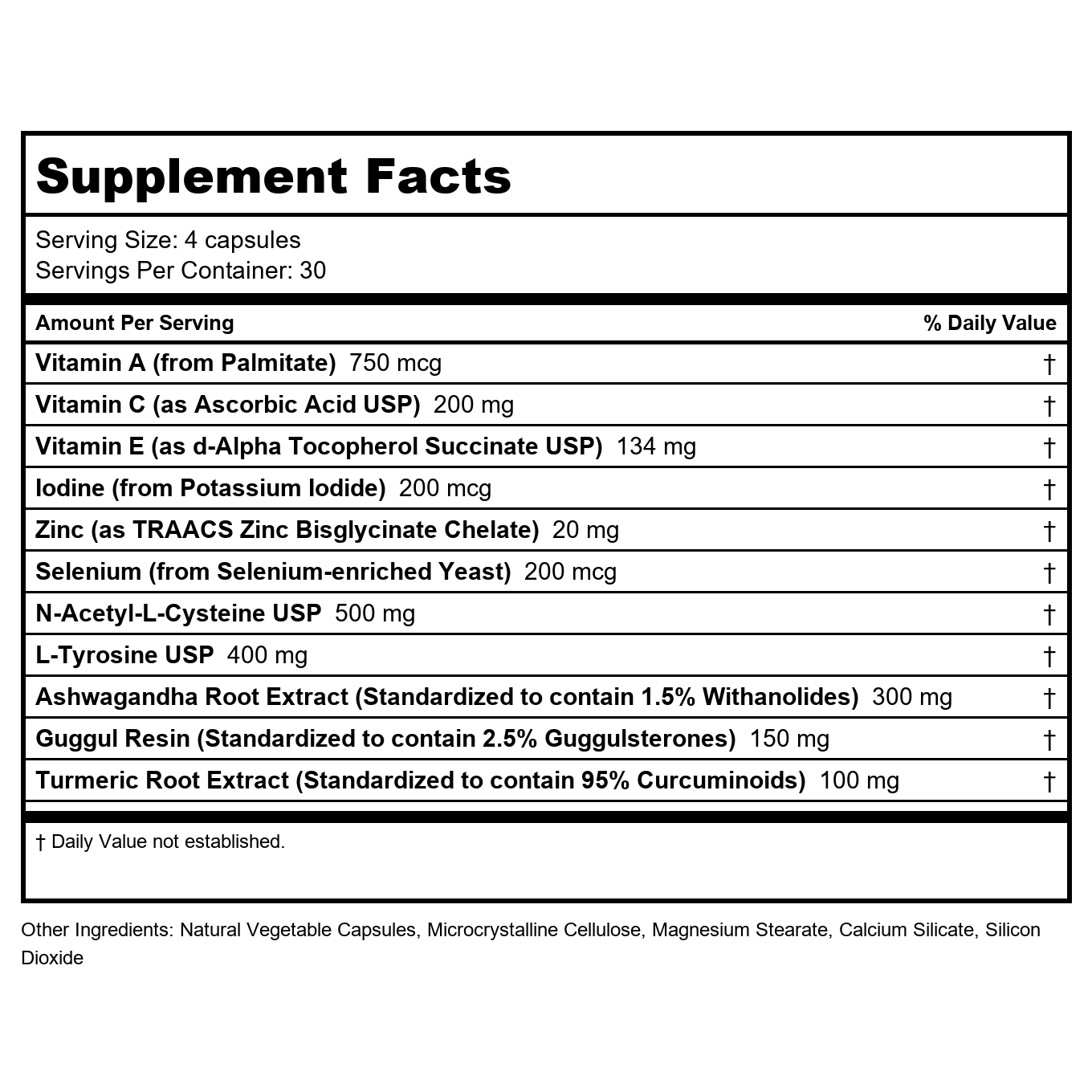 Ortho Molecular Thyrotain 120 Capsules