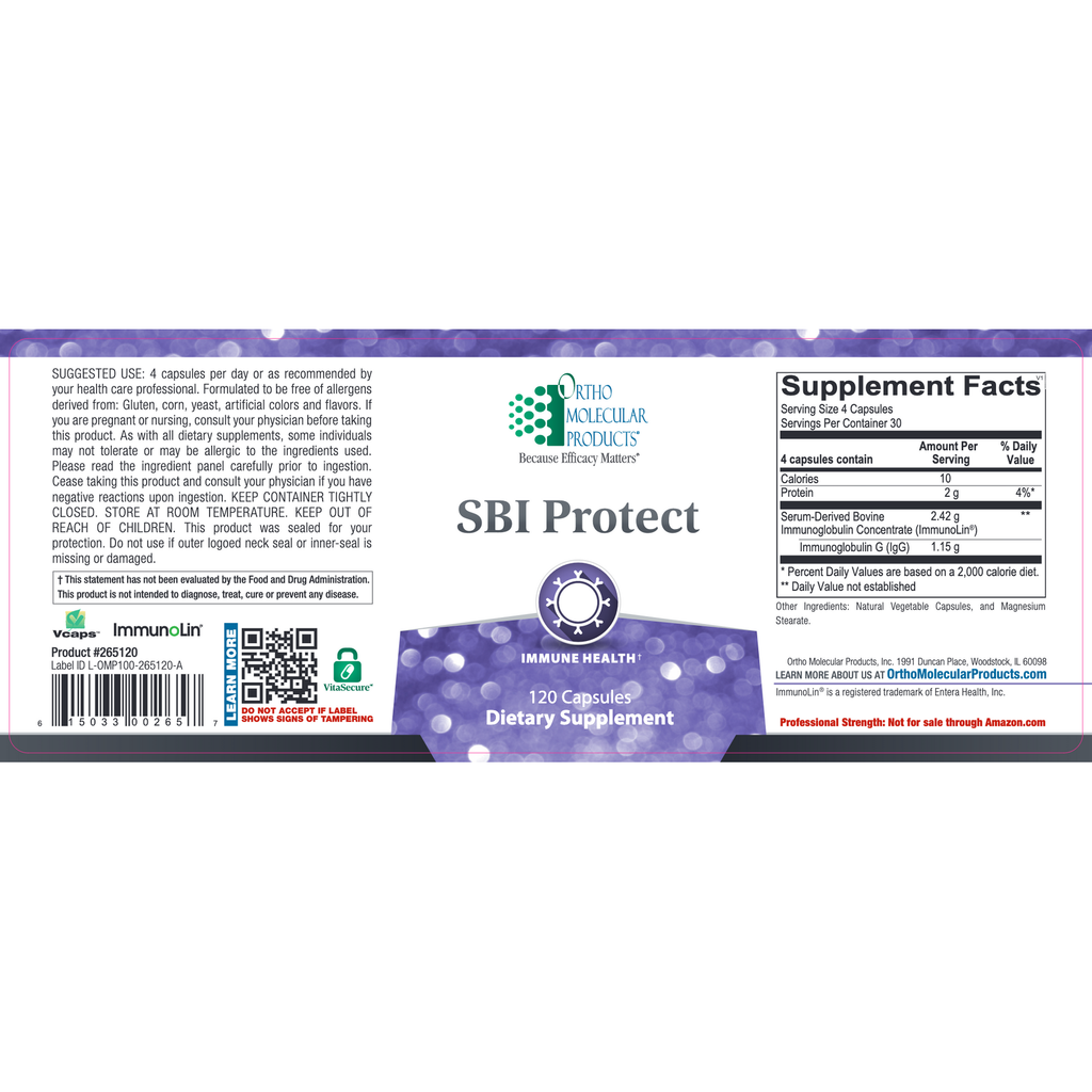 Ortho Molecular SBI Protect 120 Capsules