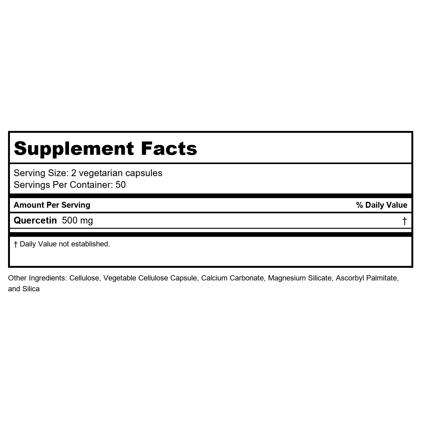 Vital Nutrients Quercetin 250mg 100 Vcaps