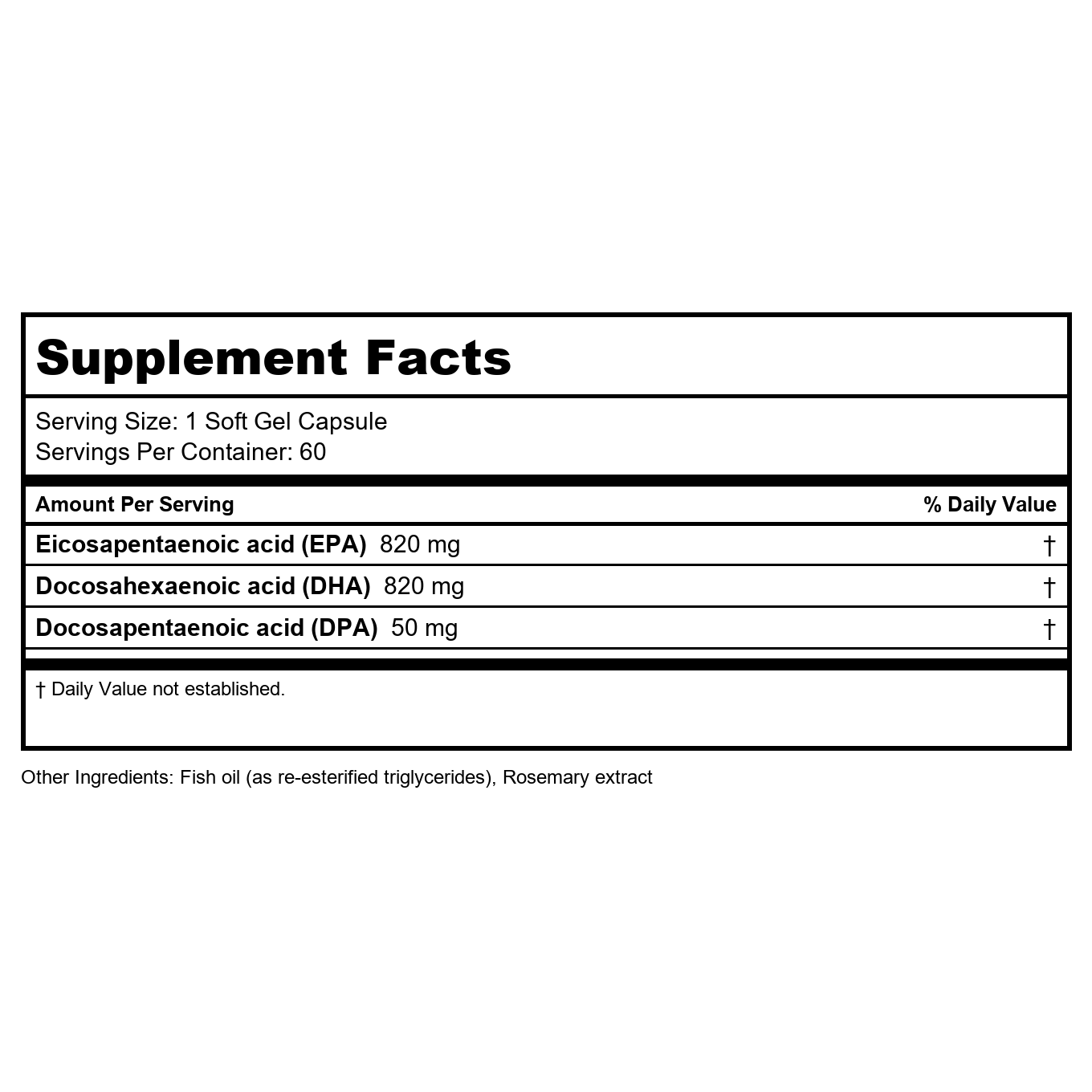 Ortho Molecular OrthoMega Select DHA 60 Softgels