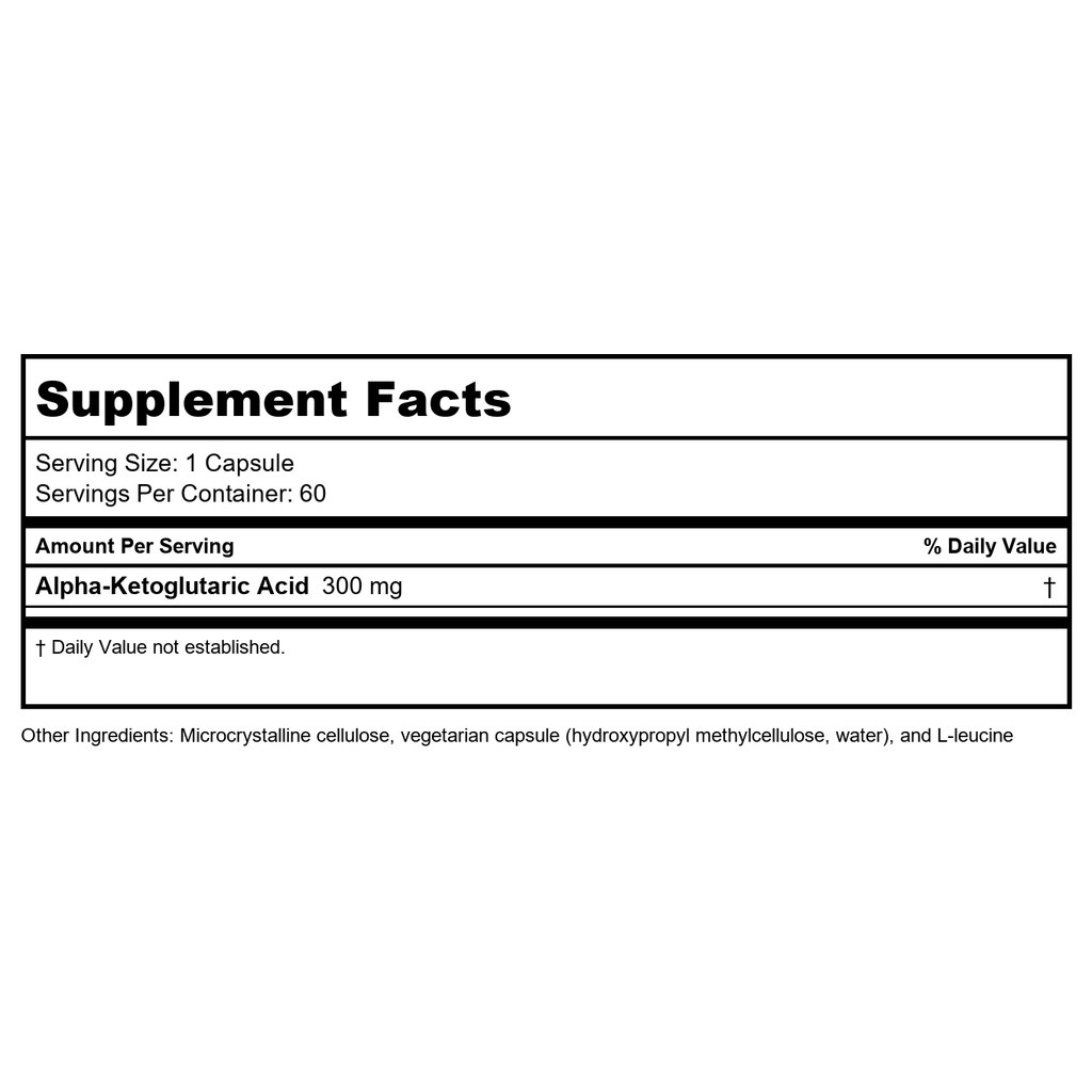 Klaire Labs Alpha-Ketoglutaric Acid 300mg 60 Vcaps