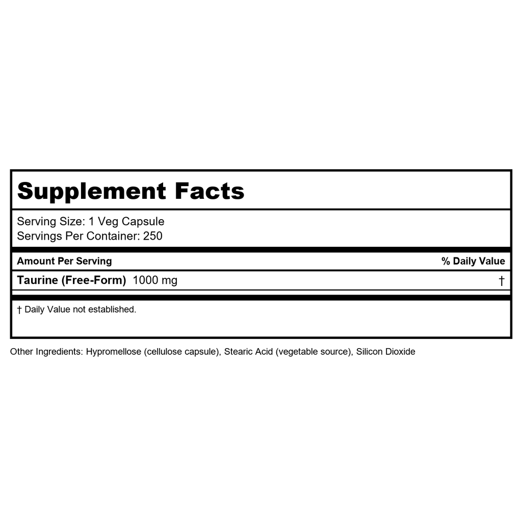 Now Foods Taurine 1,000 mg 250 Vcaps - 0143
