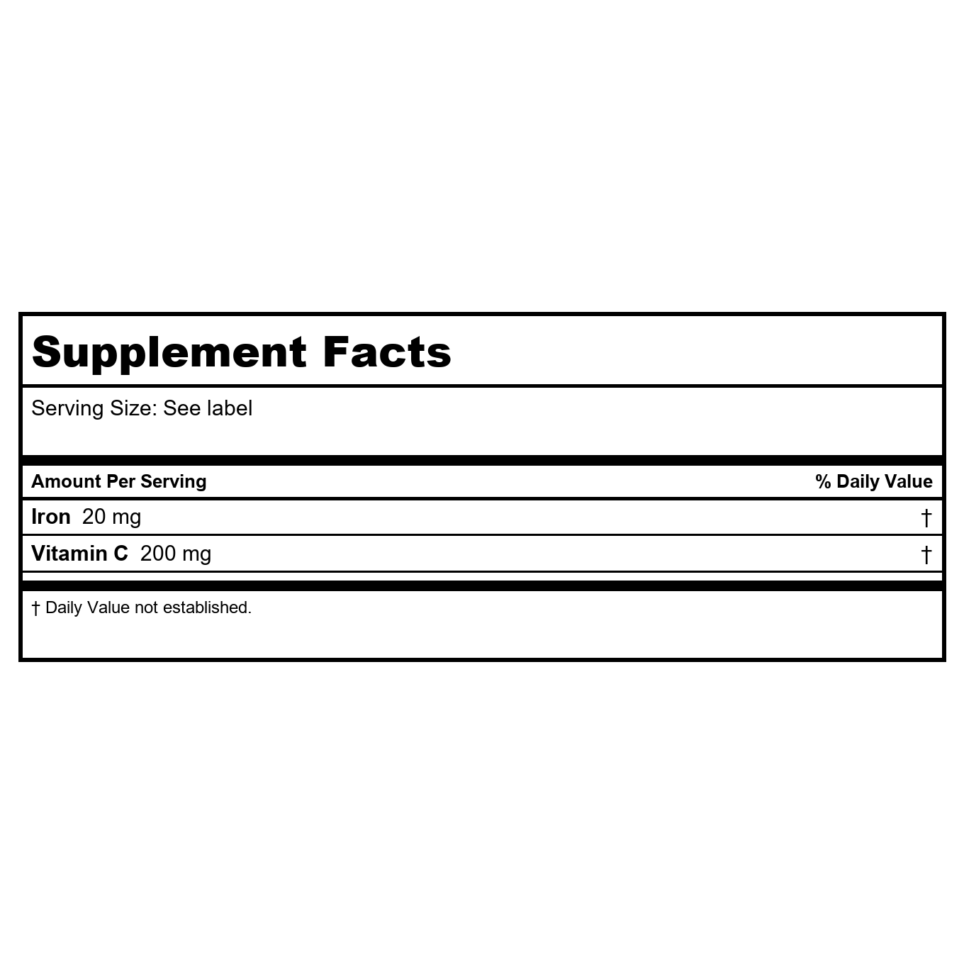 Vital Nutrients Iron Plus C 100 Vcaps