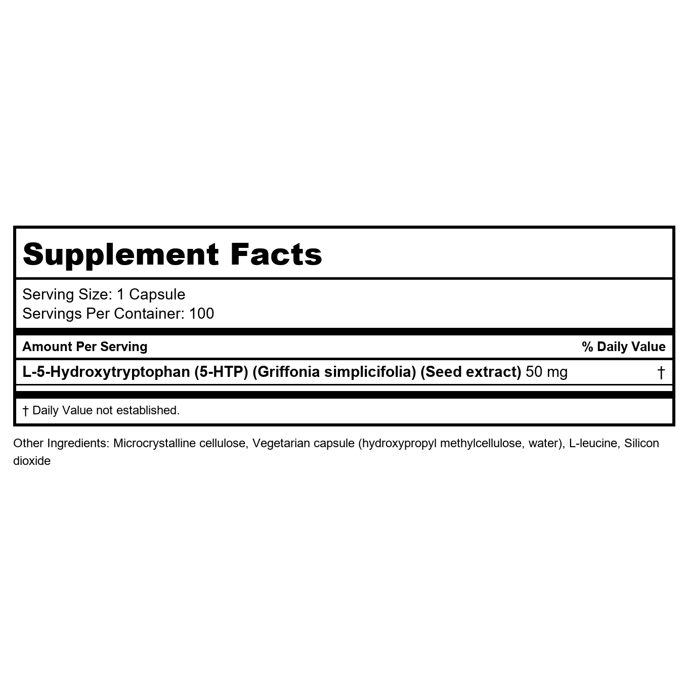 Klaire Labs 5-HTP 50mg 100 Vcaps