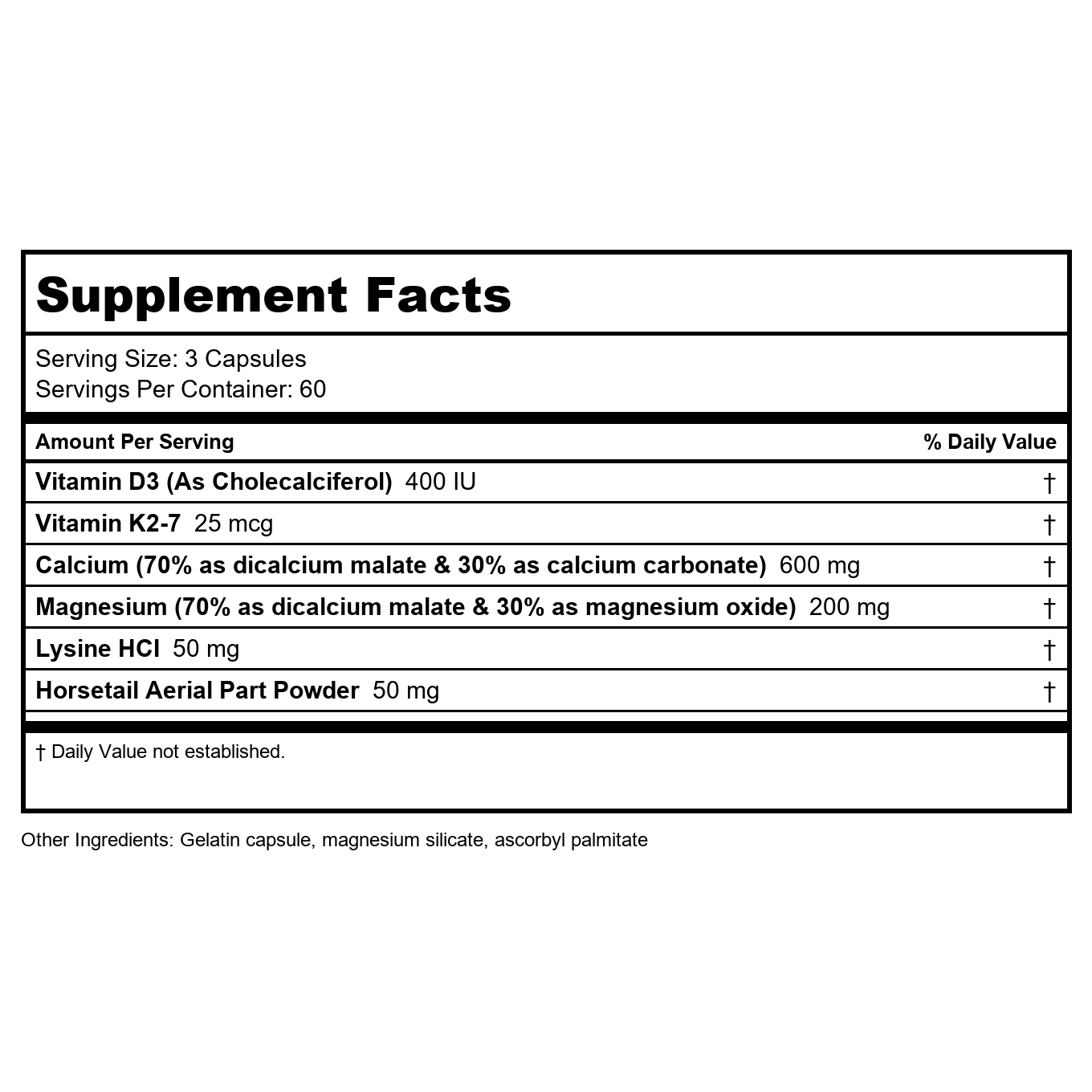 Vital Nutrients Osteo-Nutrients With Vitamin K2-7 180 Capsules
