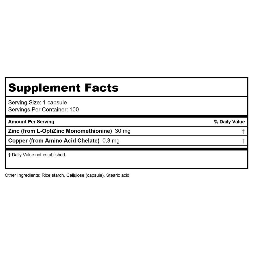 Now Foods L-OptiZinc 30mg 100 Vcaps - 1510 - 2 Pack