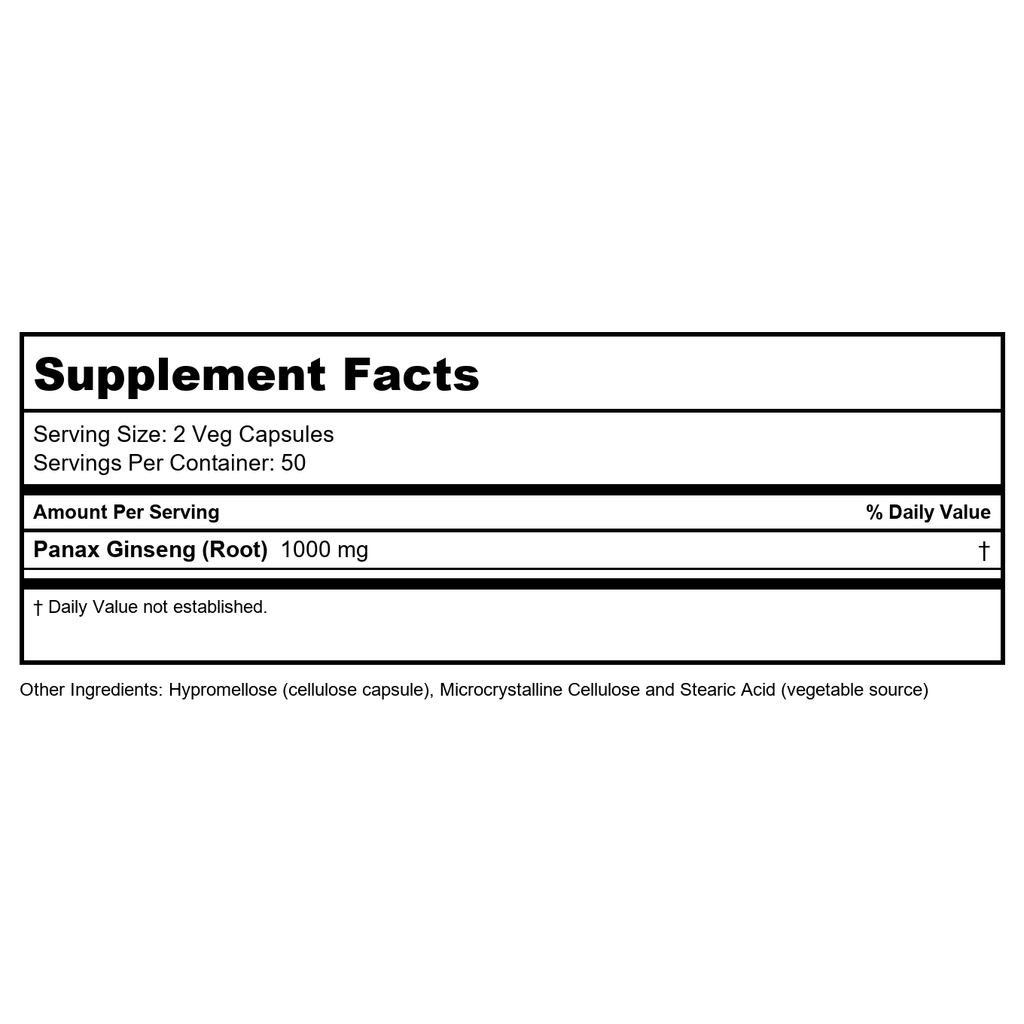 Now Foods Panax Ginseng 500 mg 100 Vcaps - 4012