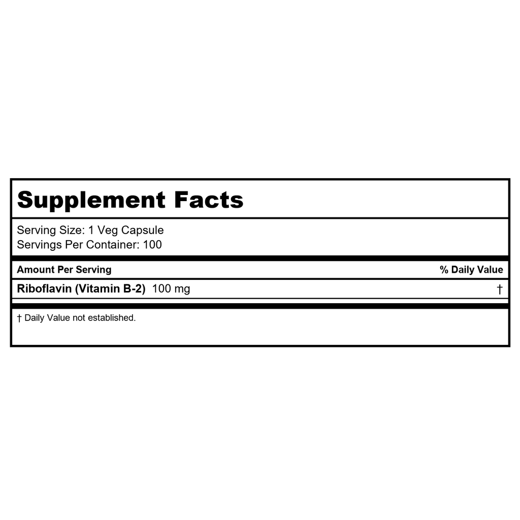 Now Foods Vitamin B-2 100 mg 100 Vcaps - 0447 - 2 Pack