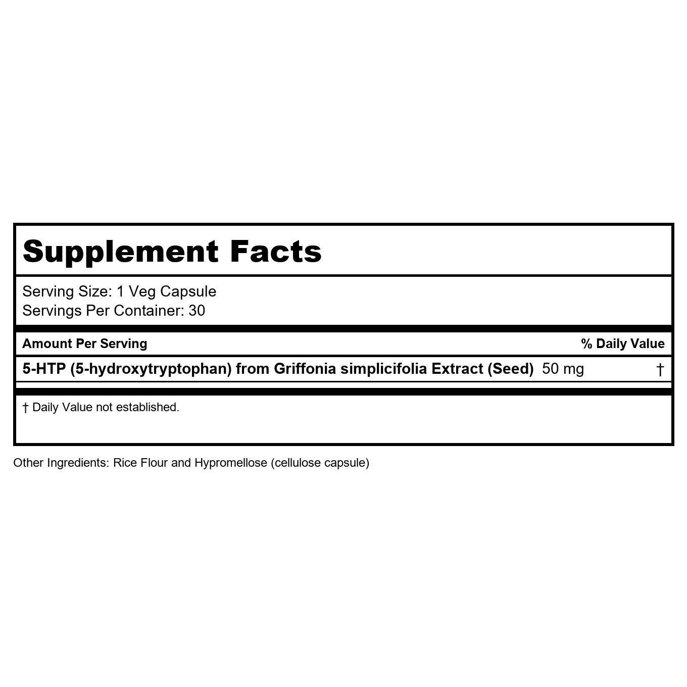 Now Foods 5-HTP 50 mg 30 Vcaps - 0097