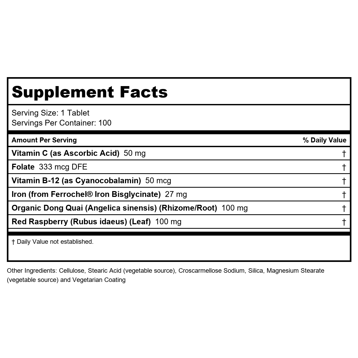 Now Foods Iron Complex Vegetarian 100 Tablets - 1440