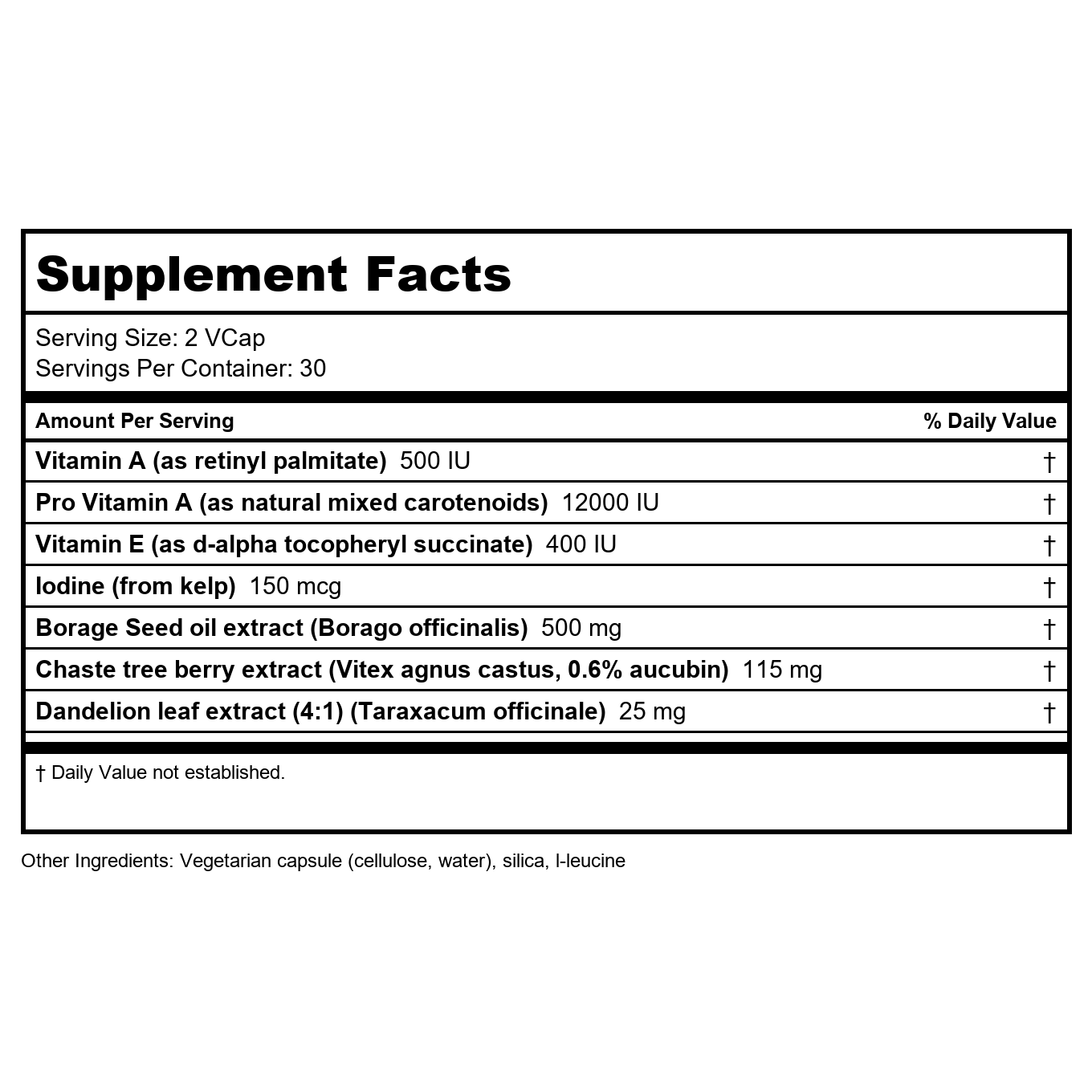 Vitanica Breast Cycle Blend 60 Vcaps
