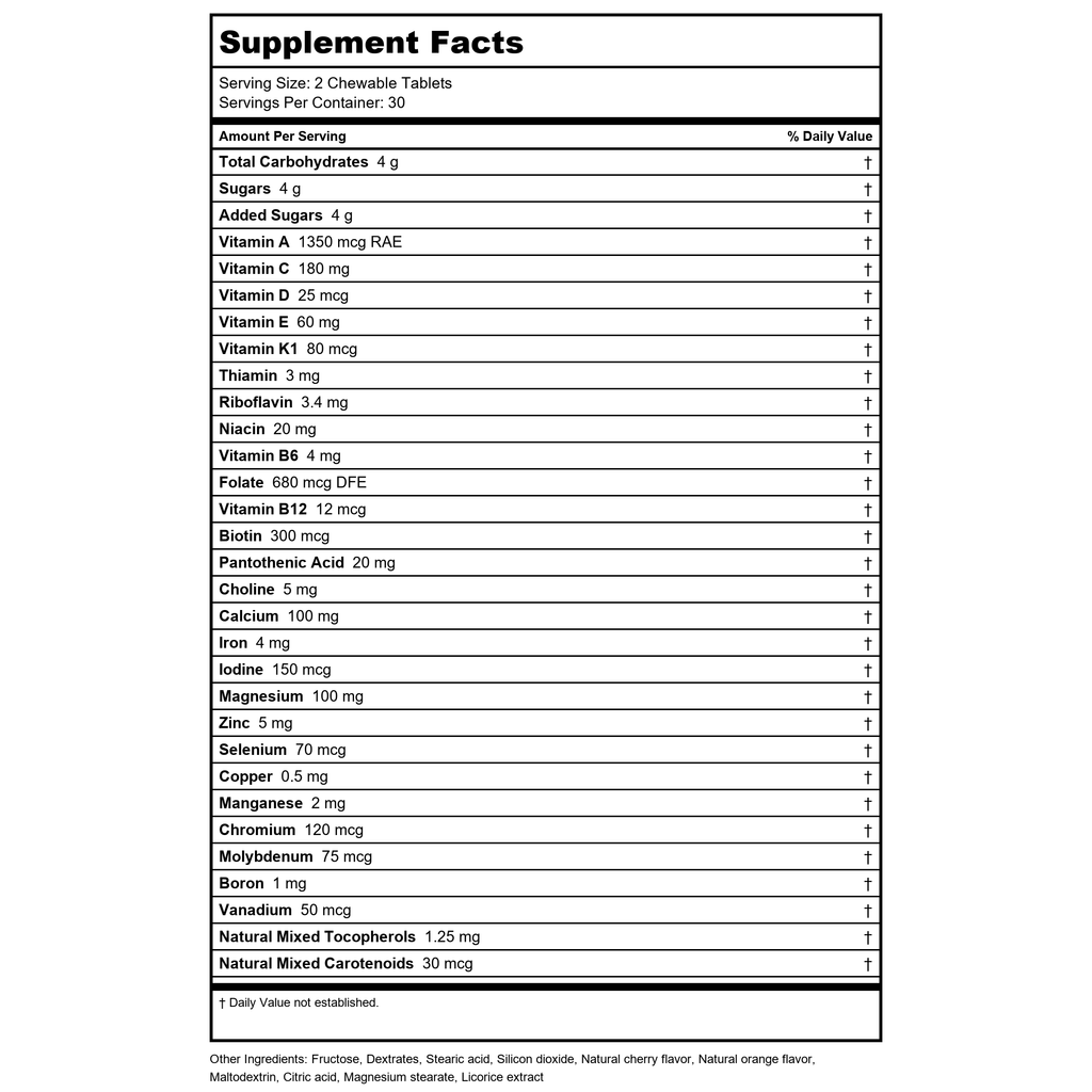 Klaire Labs Vitatab Chewable 60 Tablets