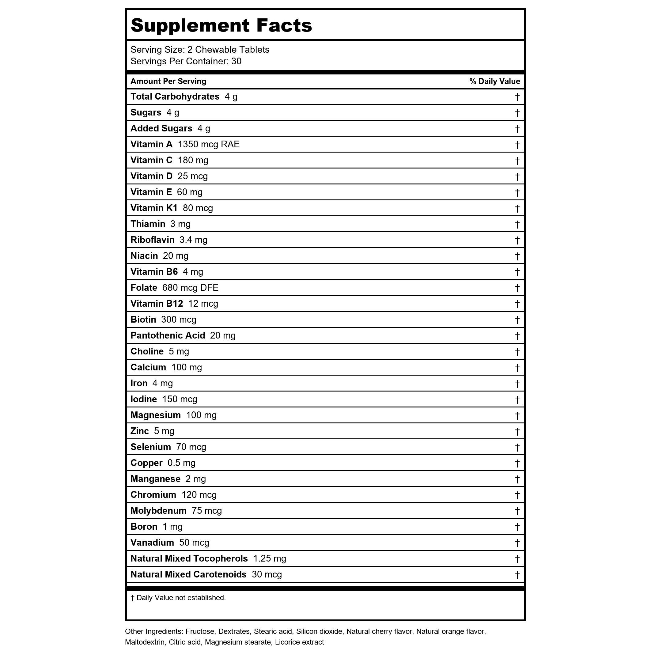 Klaire Labs Vitatab Chewable 60 Tablets