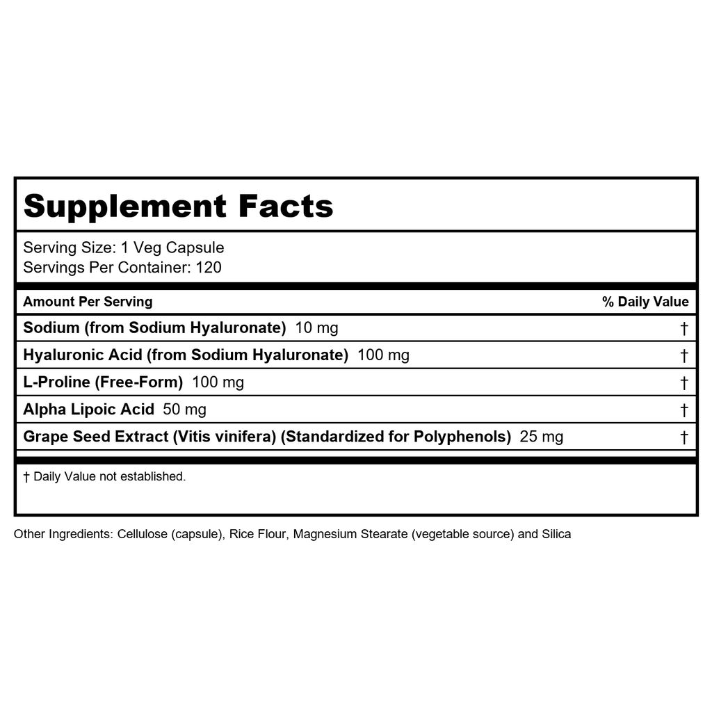Now Foods Hyaluronic Acid Double Strength 100 mg 120 Vcaps - 3151