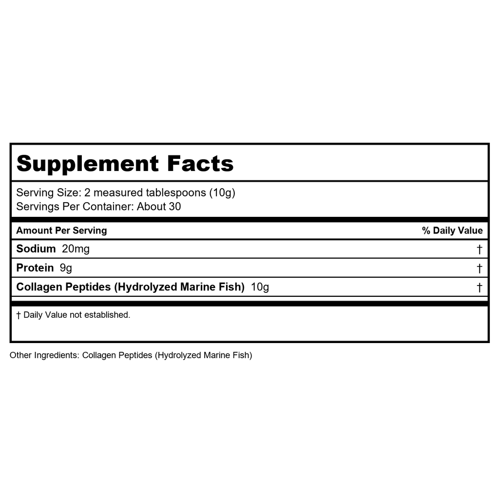 Vital Nutrients Marine Collagen Type I & III 300 Grams 30 Servings