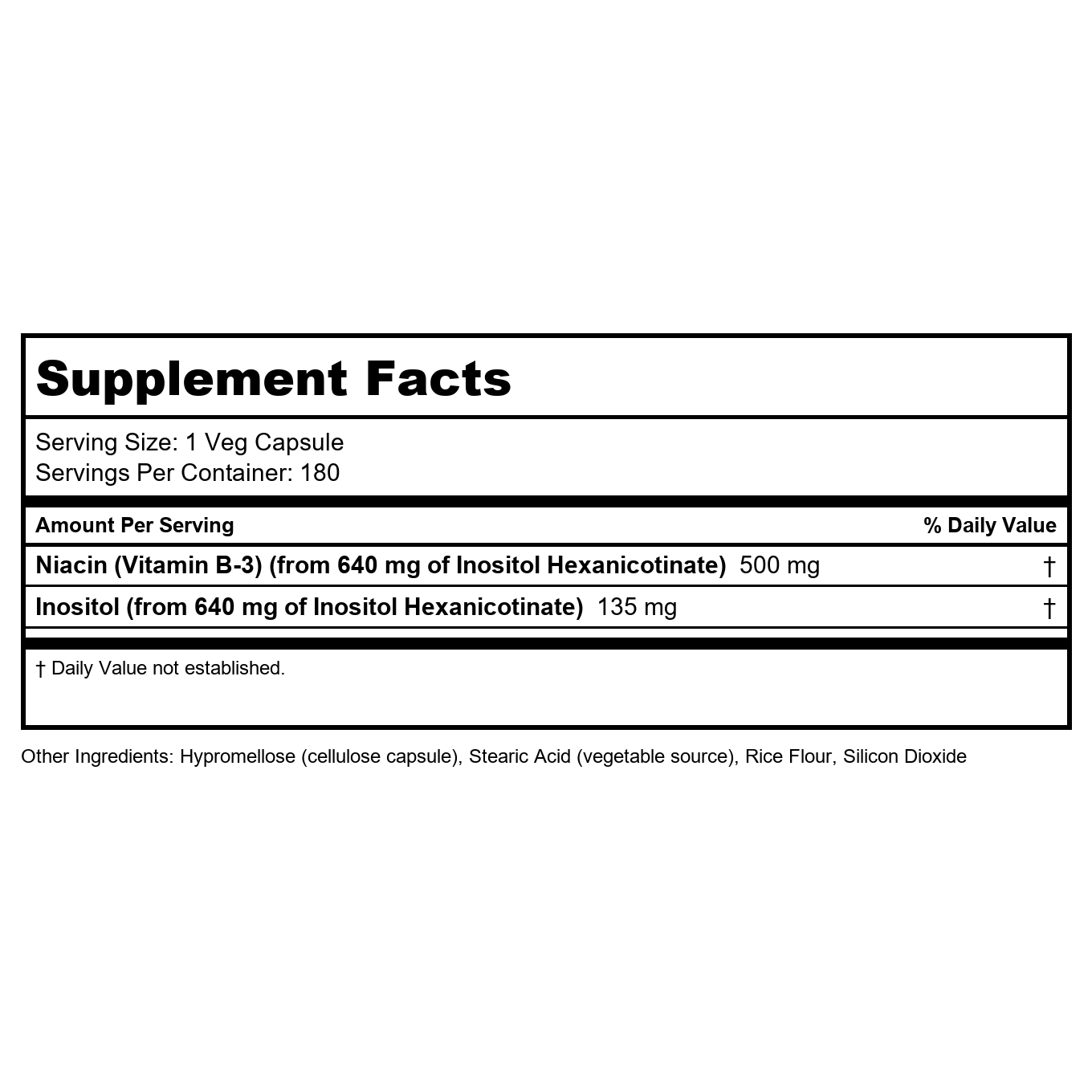 Now Foods Niacin 500 mg Double Strength Flush-Free 90 Vcaps - 0498 - 2 Pack