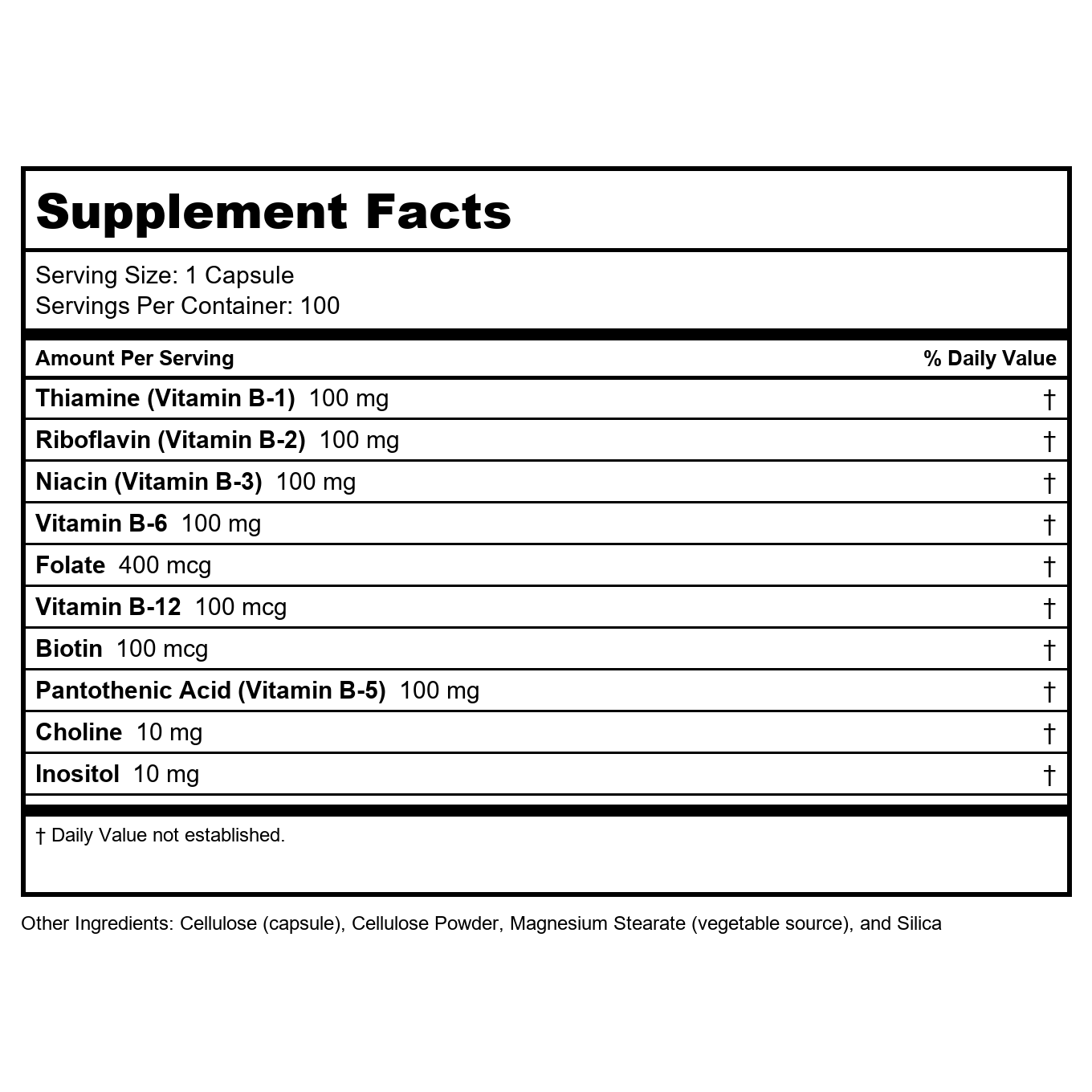 Now Foods Vitamin B-100 100 Vcaps - 0436