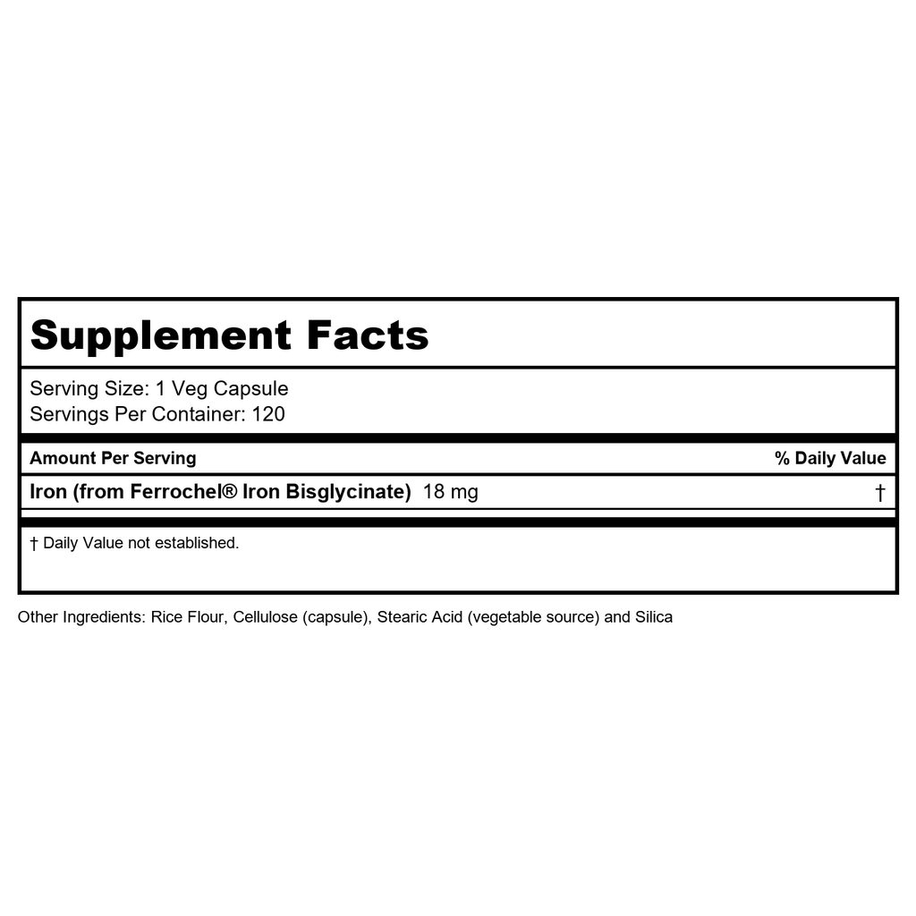 Now Foods Iron 18 mg 120 Vcaps - 1443