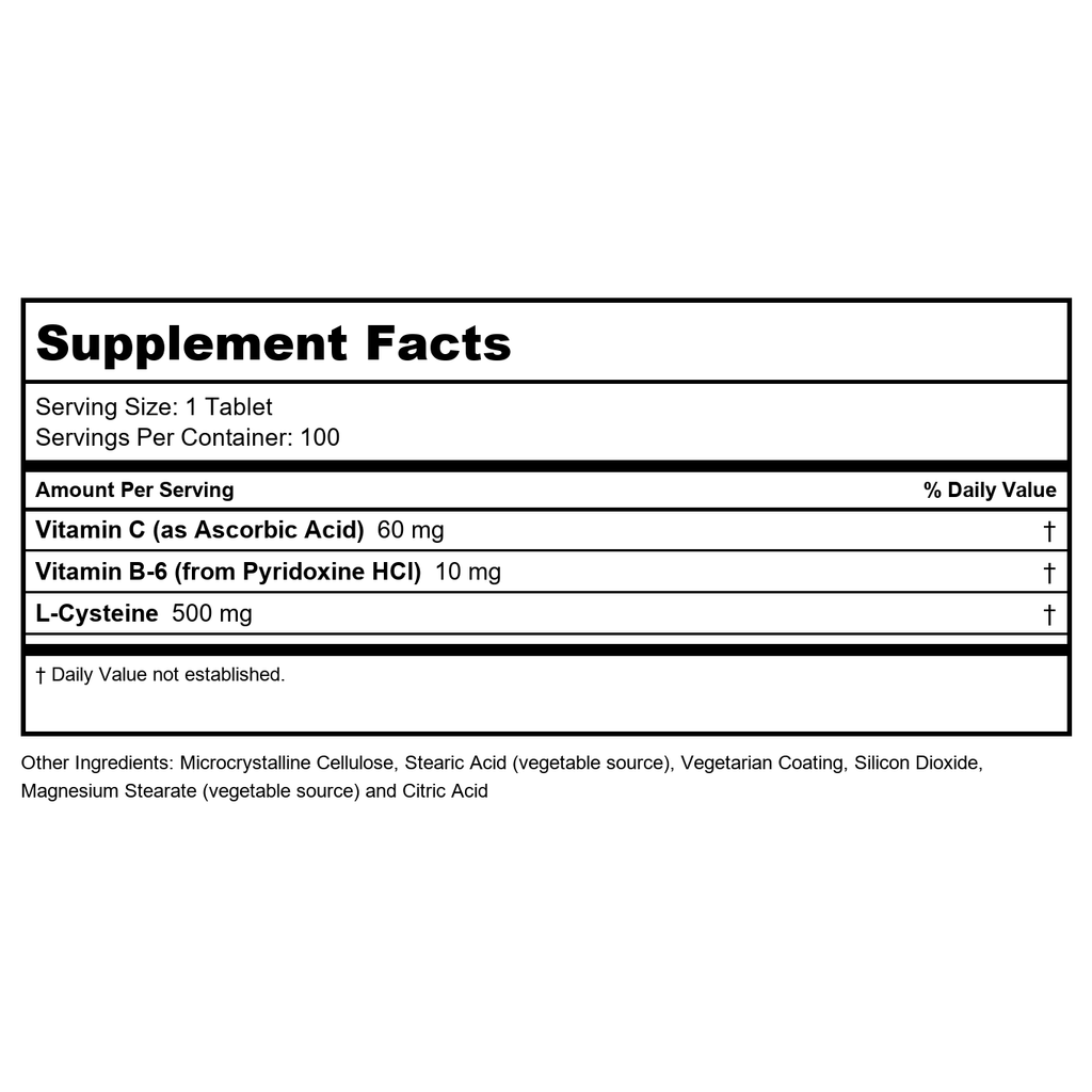 Now Foods L-Cysteine 500 Mg 100 Tablets - 0077
