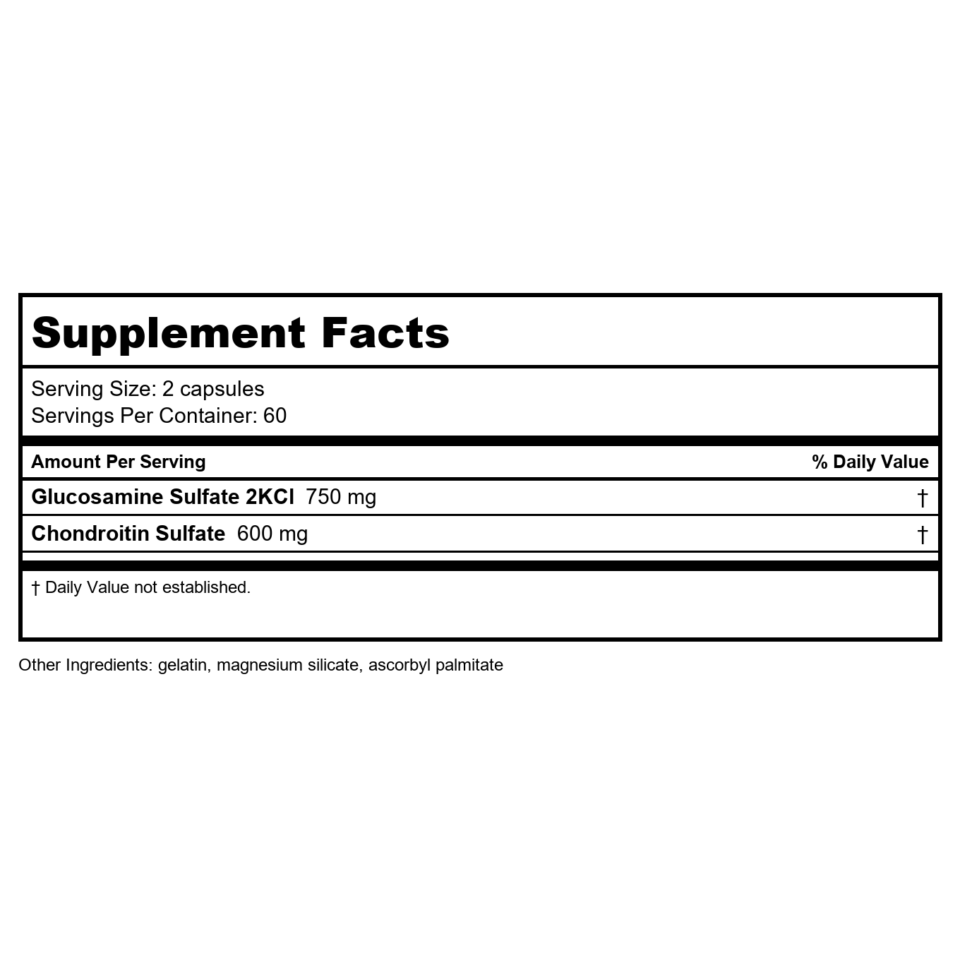 Vital Nutrients Glucosamine & Chondroitin 120 Capsules