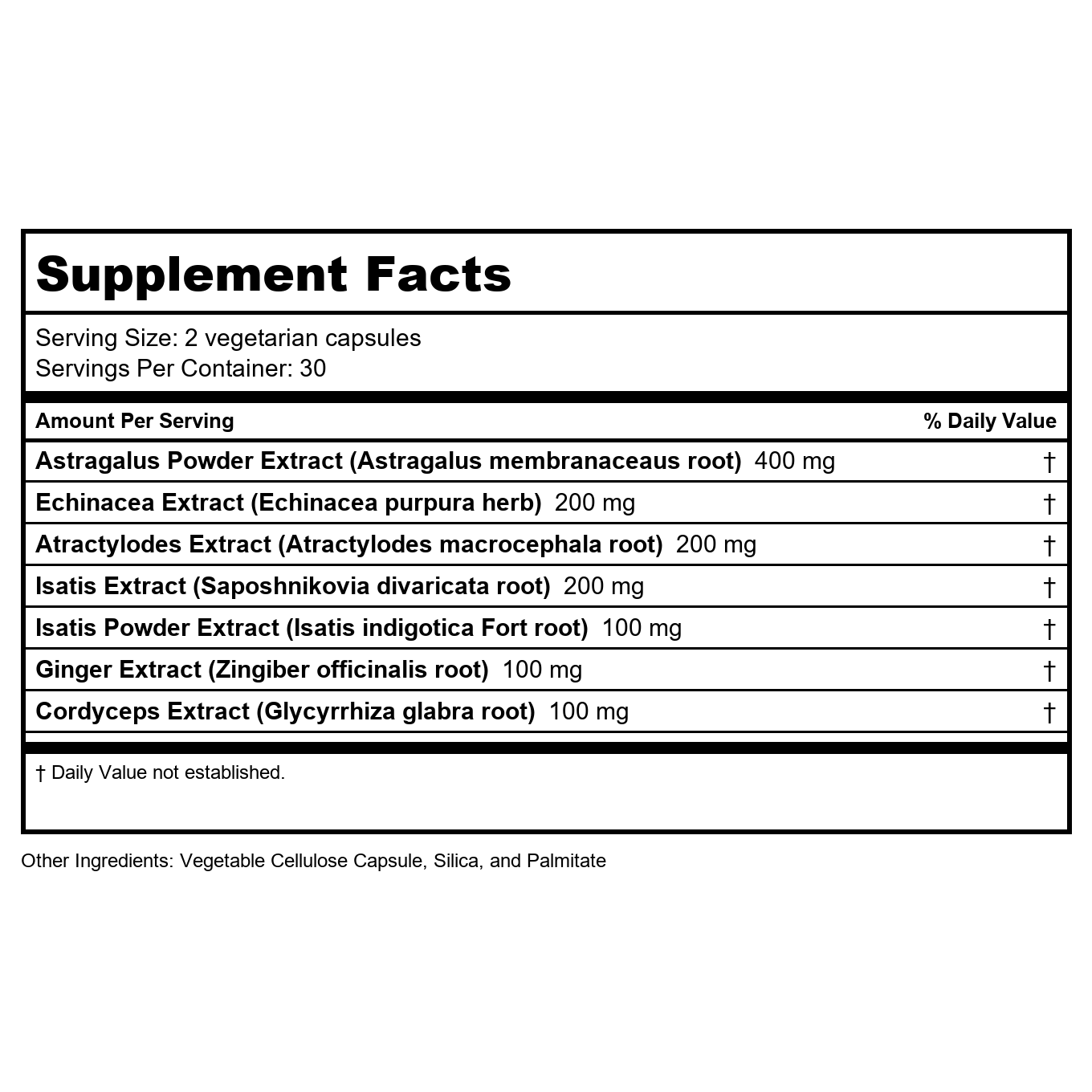 Vital Nutrients Immune Support 60 Vcaps