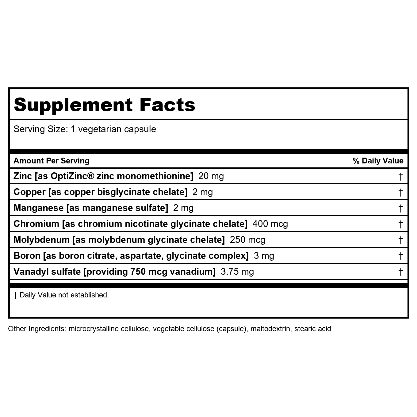 Life Extension Only Trace Minerals 90 Vcaps
