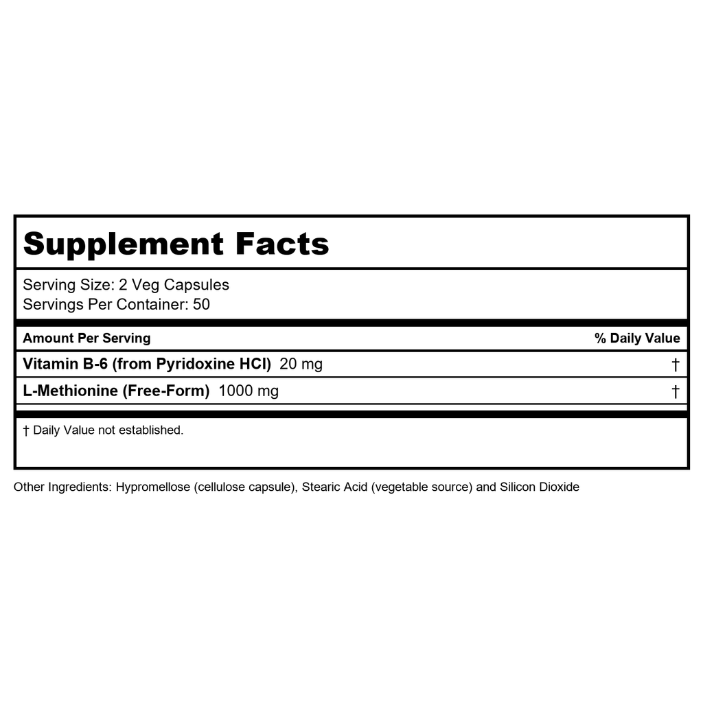 Now Foods L-Methionine 500 mg 100 Capsules - 0117