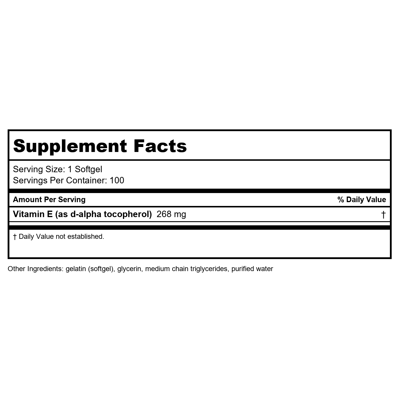 Nature's Way Vitamin E D-Alpha Tocopherol 100 SG 40211