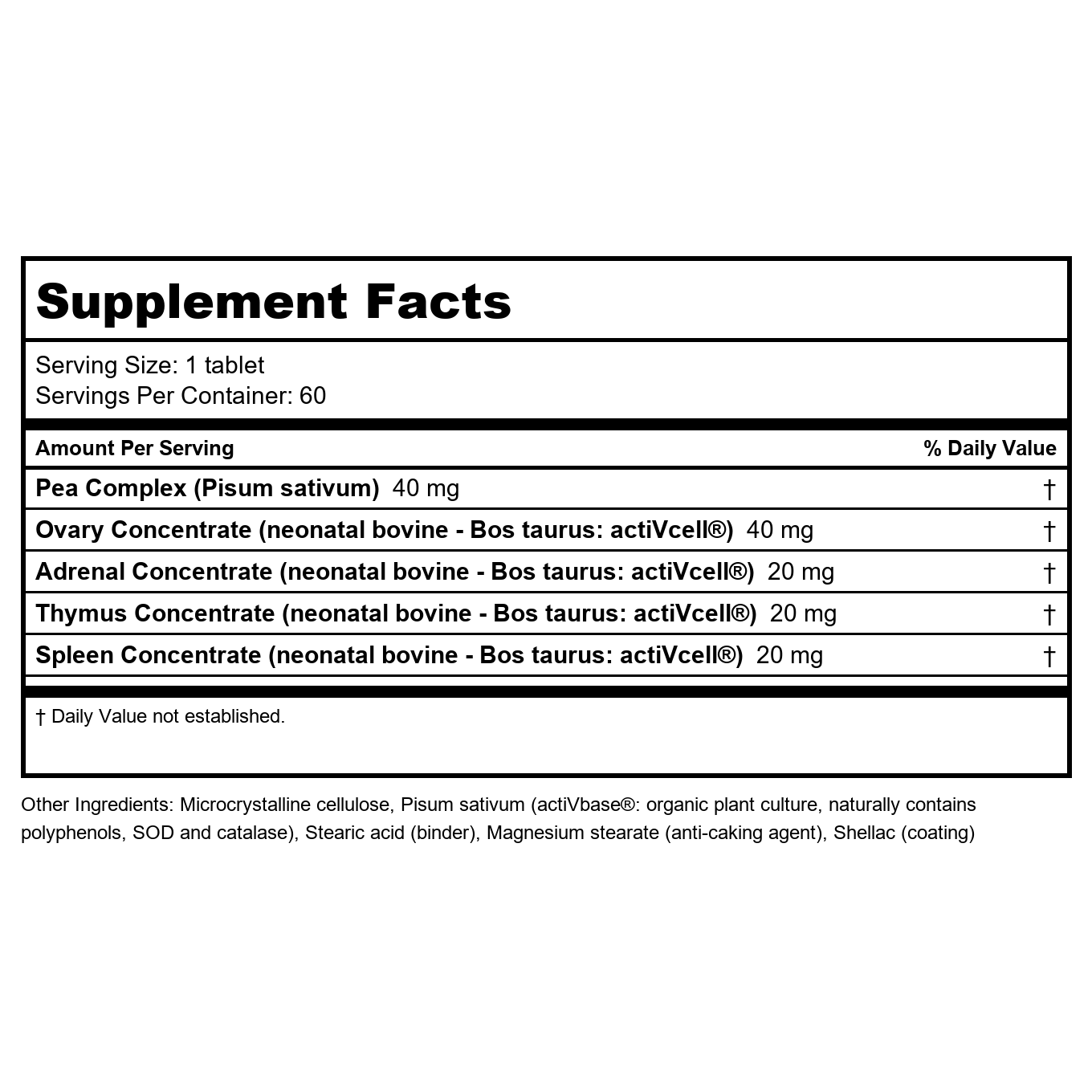 Biotics Research Cytozyme-F 60 Tablets