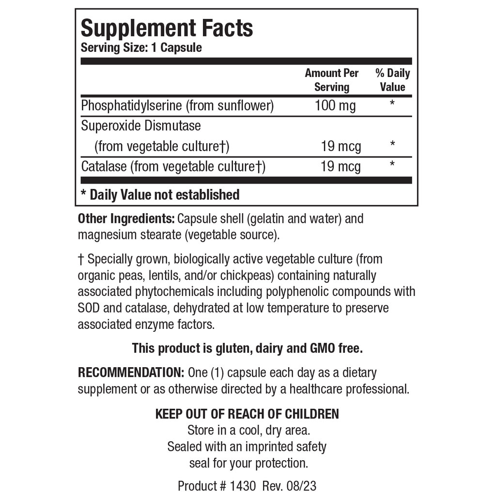 Biotics Research Phosphatidylserine 90 Softel Caps