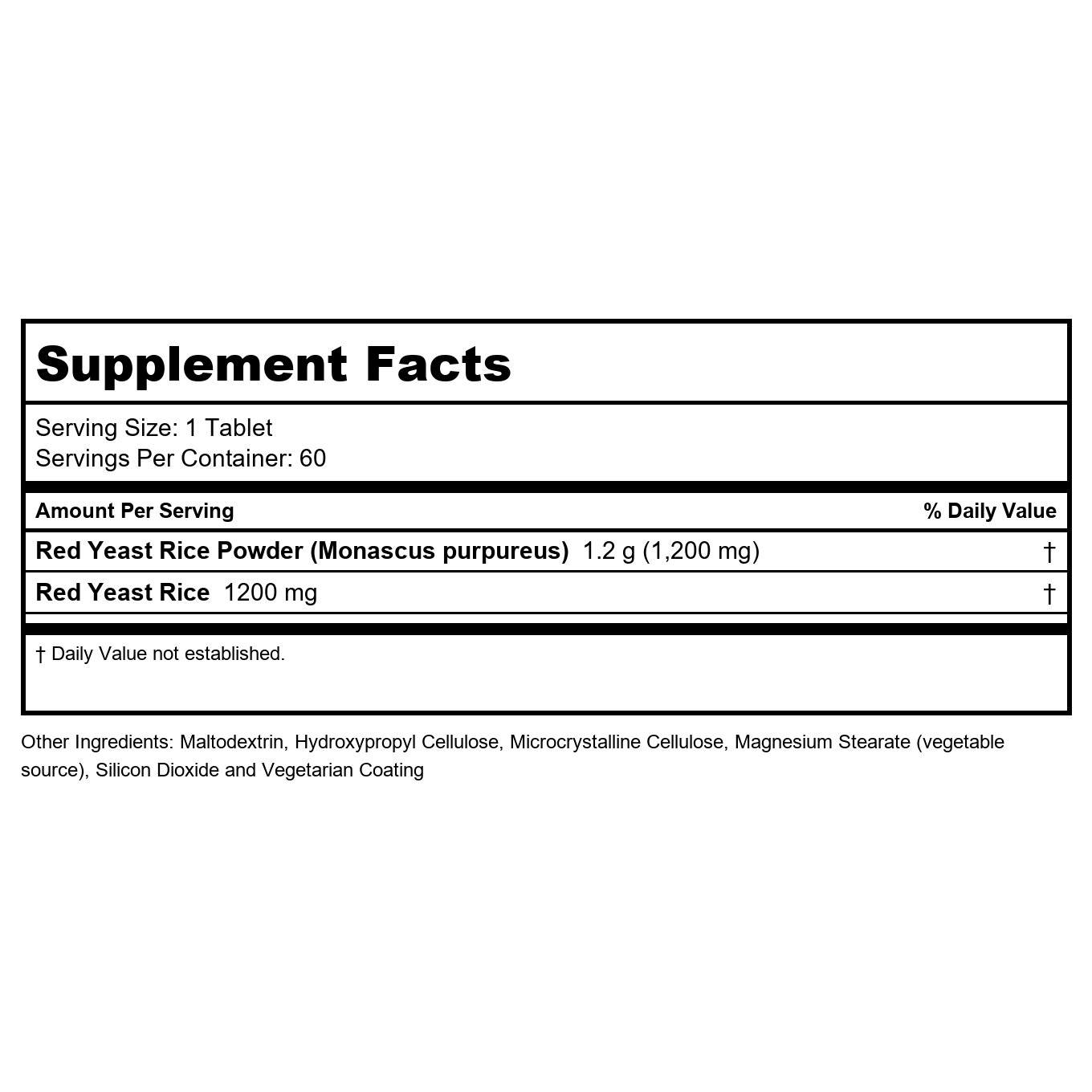 Now Foods Red Yeast Rice 1200 mg 60 Tablets - 3504