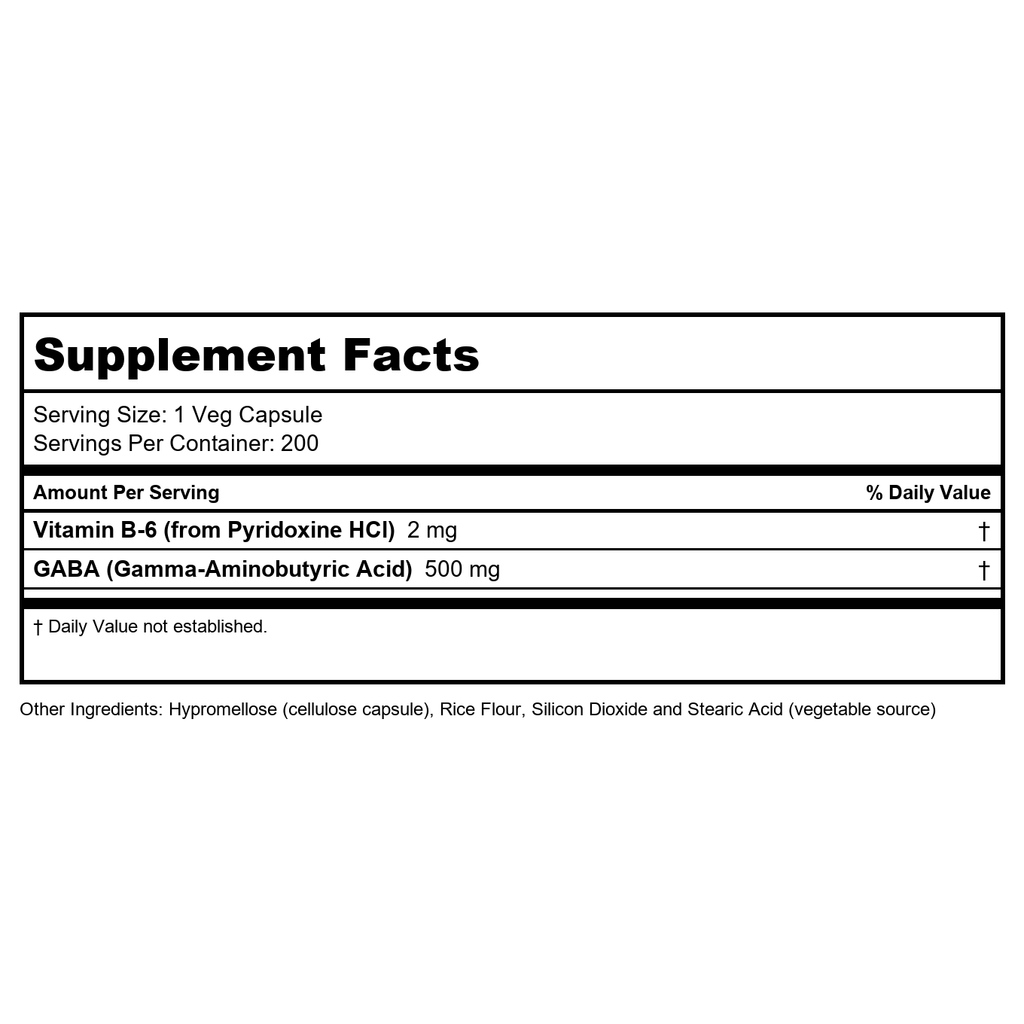 Now Foods GABA 500 mg + B-6 200 Vcaps - 0088