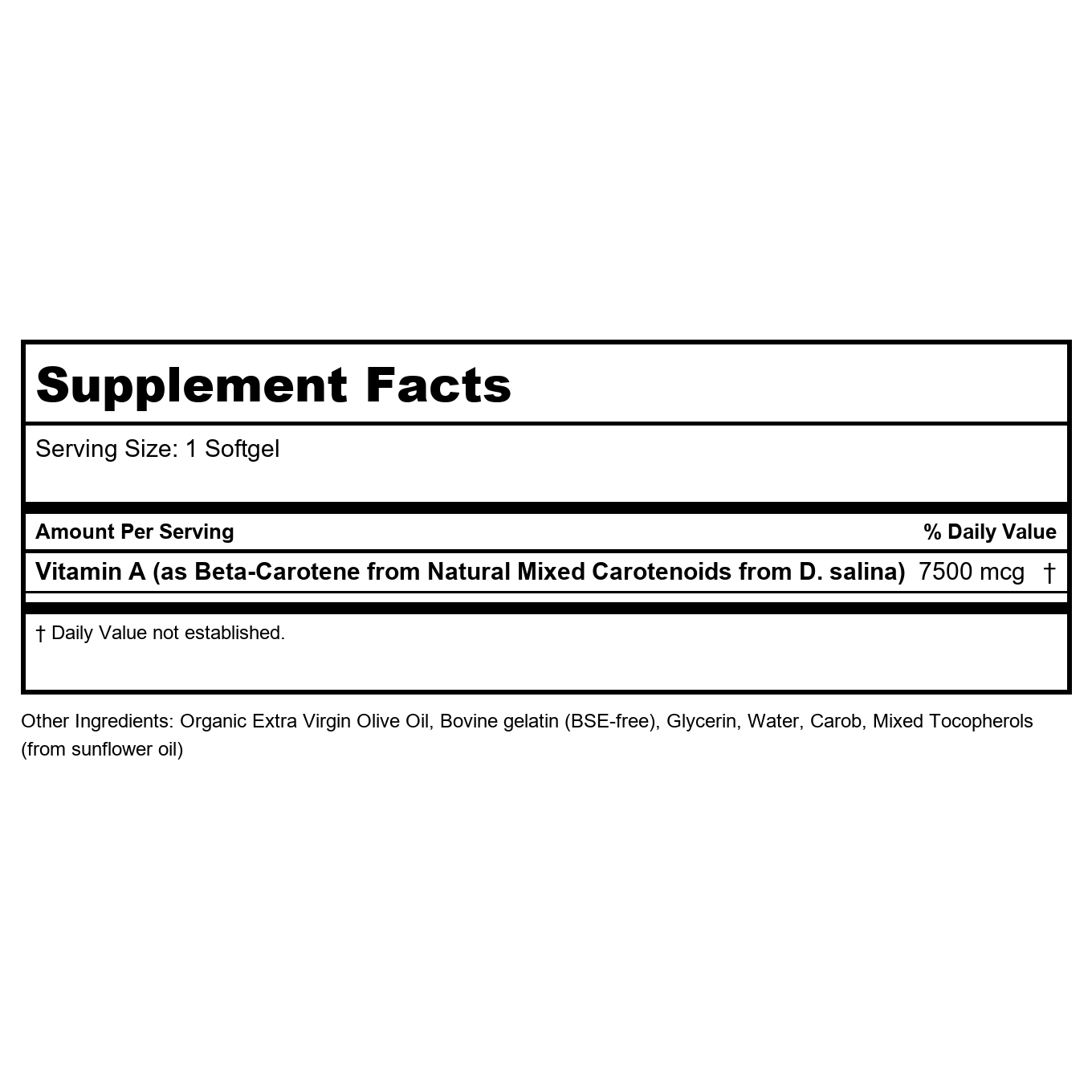 Now Foods Beta Carotene Natural 25,000 IU 90 Softgels - 0320