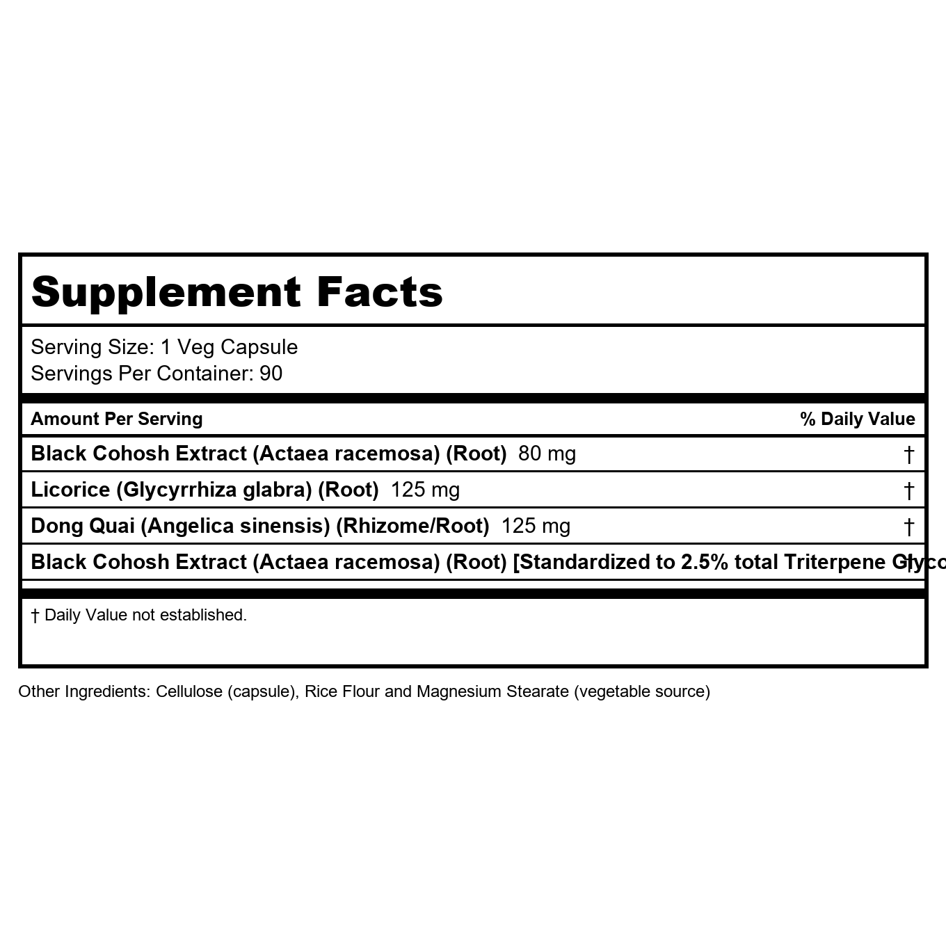 Now Foods Black Cohosh Root 80 mg 90 Vcaps - 4607