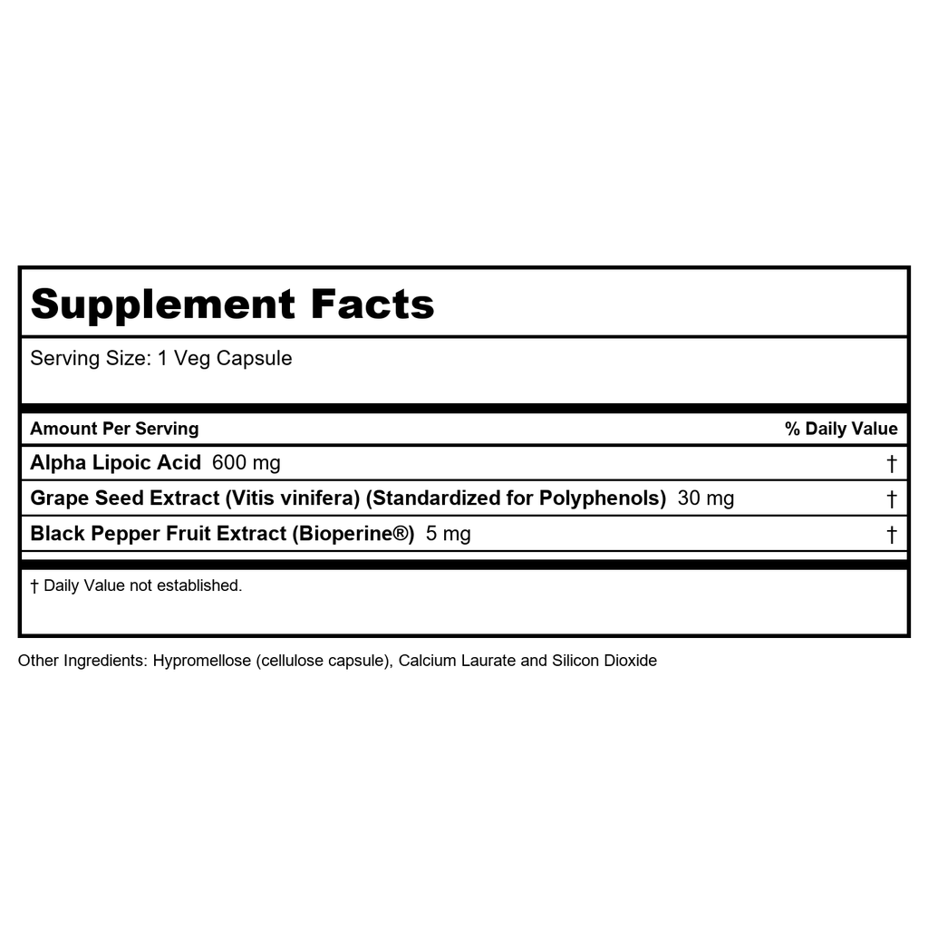 Now Foods Alpha Lipoic Acid, Extra Strength 600 mg 120 Vcaps - 3045